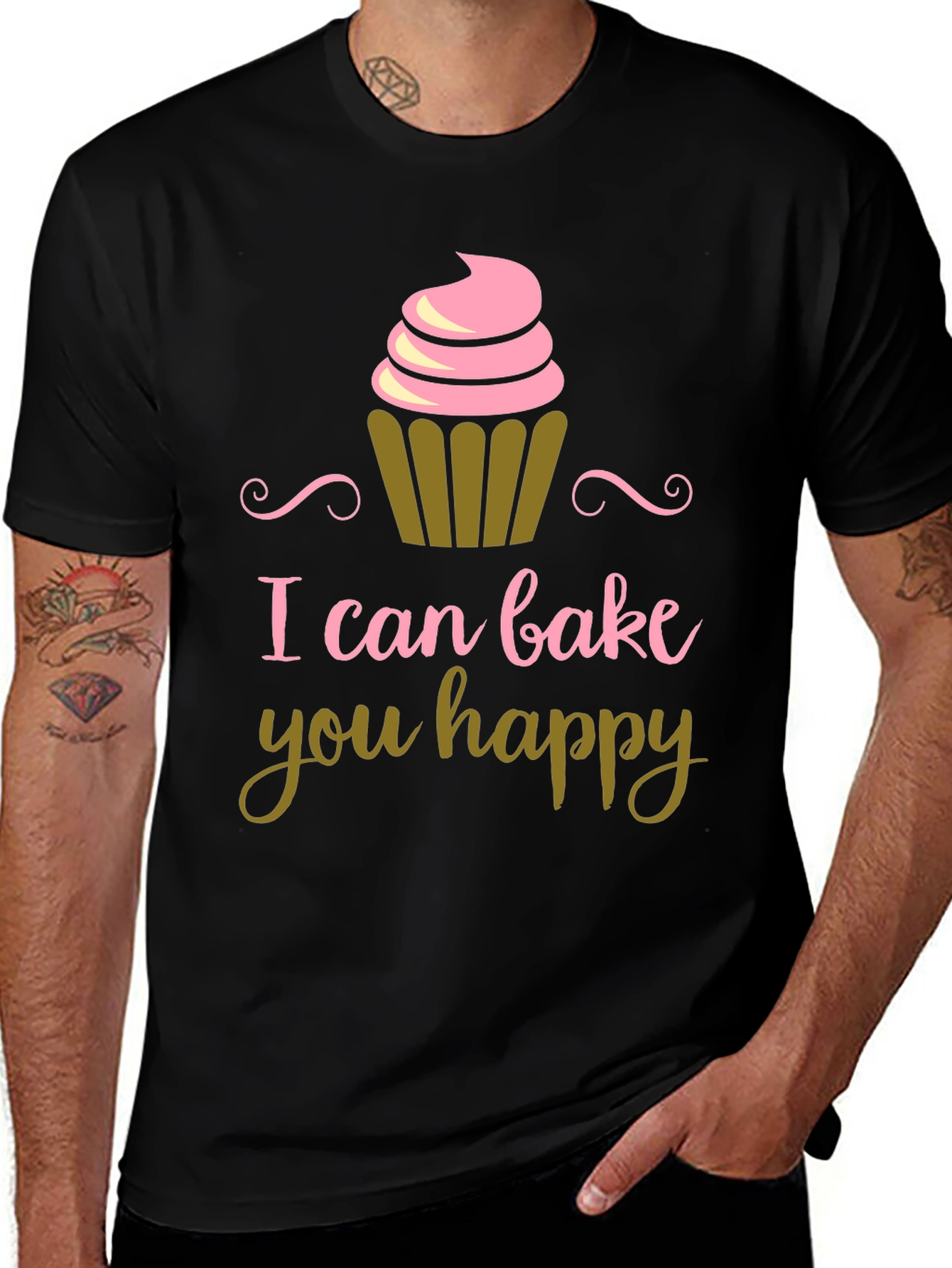 I Can Bake You Happy Black T-Shirt