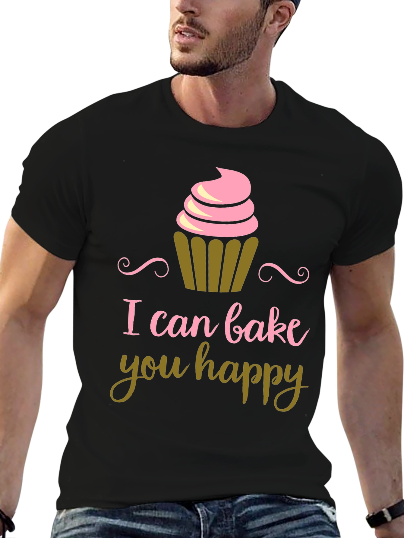 I Can Bake You Happy Black T-Shirt