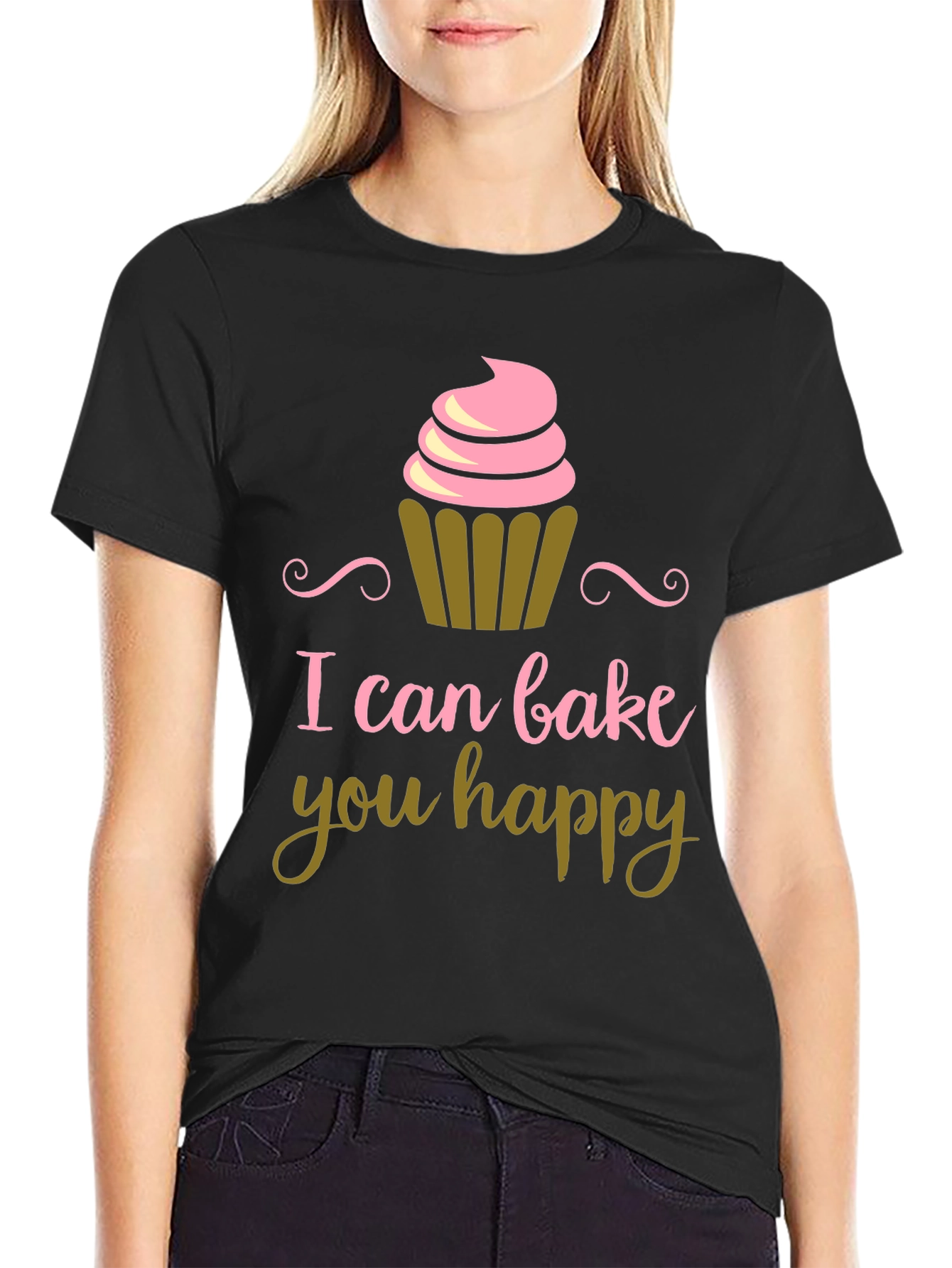 I Can Bake You Happy Black T-Shirt