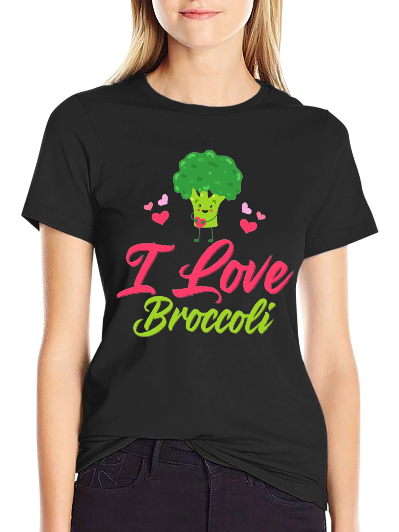 I Love Broccoli T-Shirt - Cute Vegan Tee