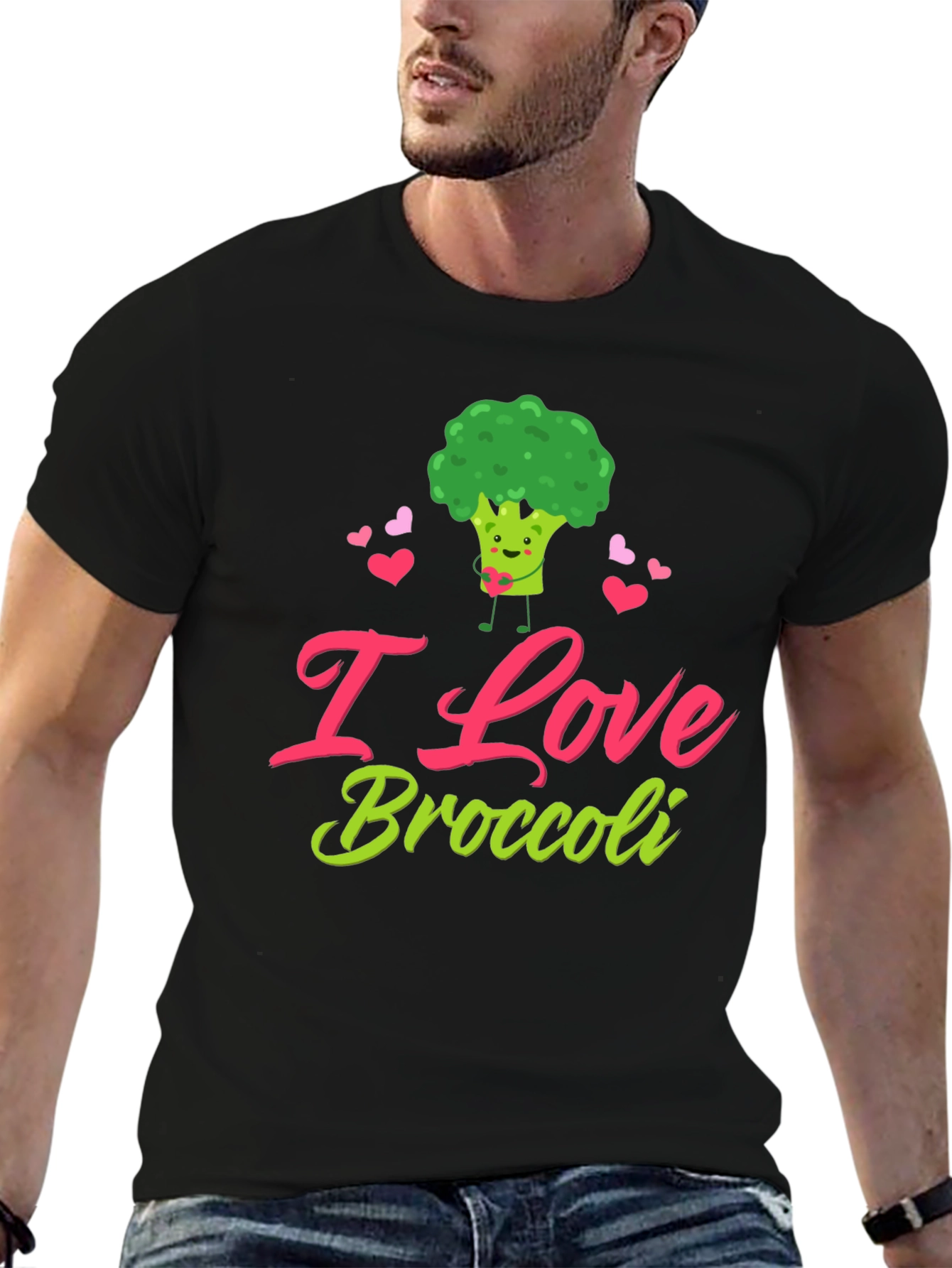 I Love Broccoli T-Shirt - Cute Vegan Tee