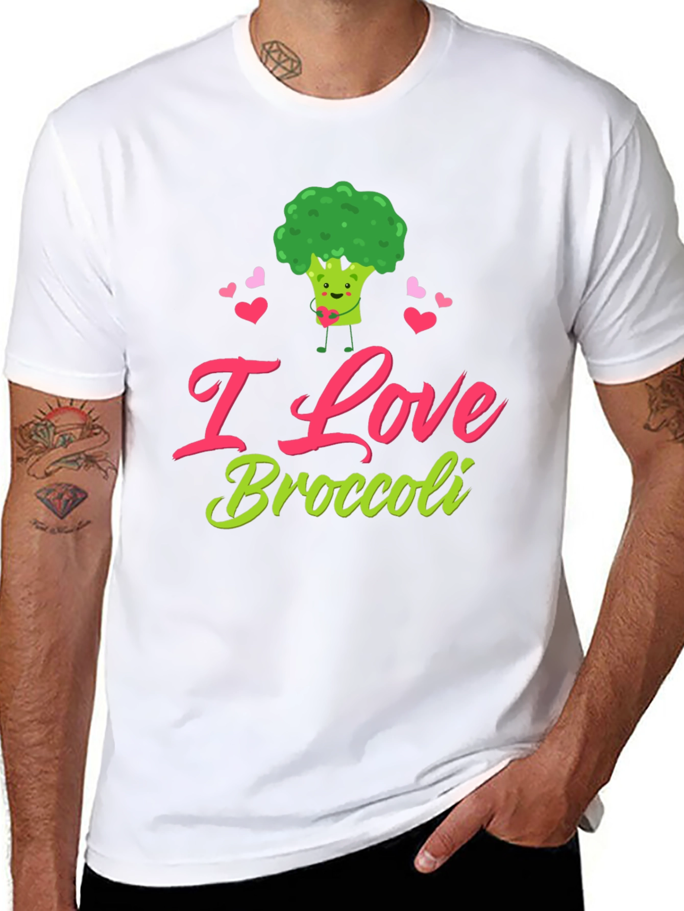 I Love Broccoli T-Shirt - Cute Vegan Tee