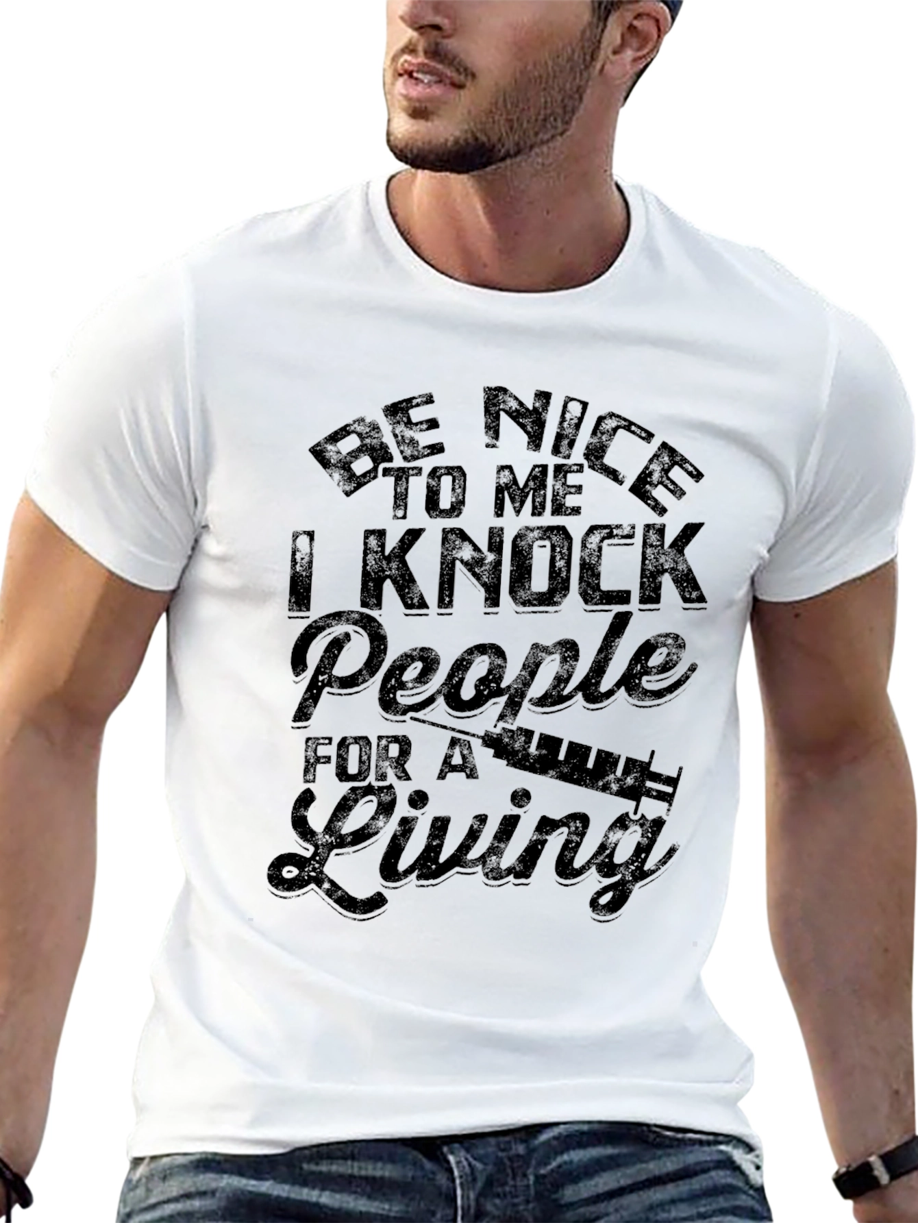 Be Nice Nurse T-Shirt Funny Syringe Graphic Tee