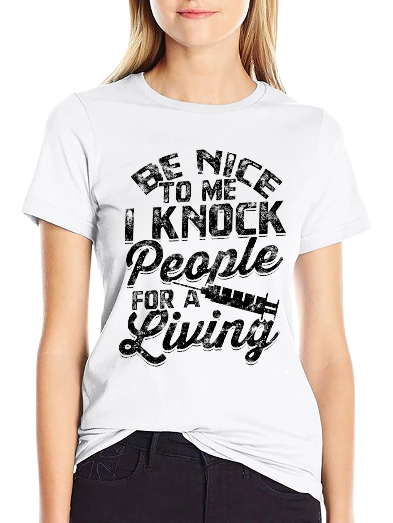 Be Nice Nurse T-Shirt Funny Syringe Graphic Tee