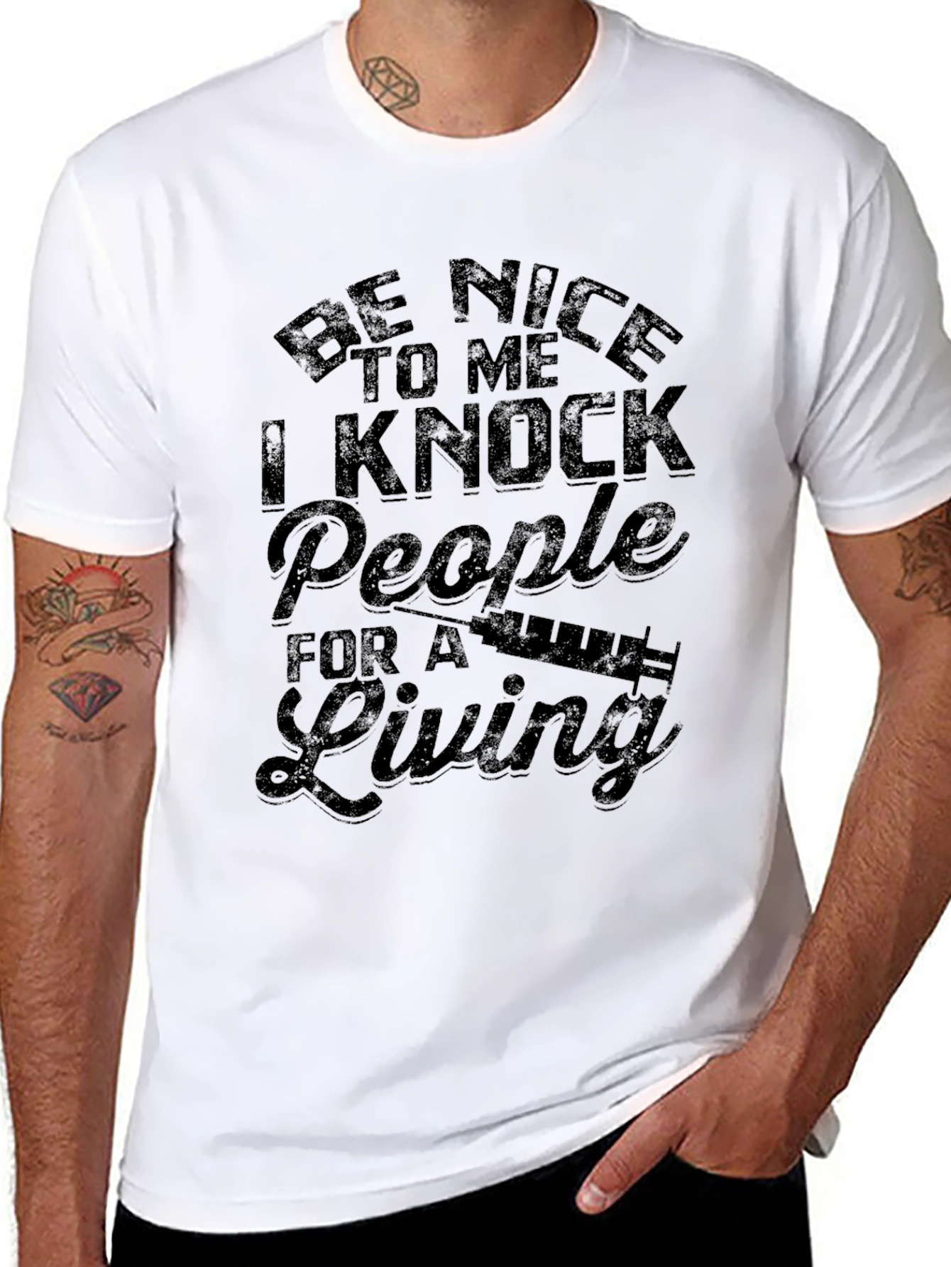 Be Nice Nurse T-Shirt Funny Syringe Graphic Tee