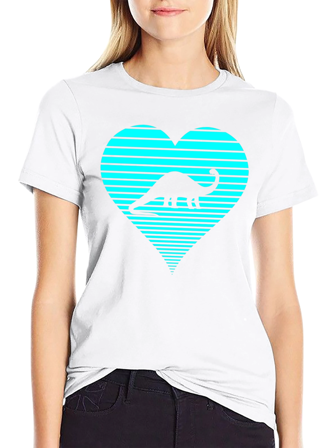 Dino Heart Graphic Tee - Cool Brontosaurus T-Shirt