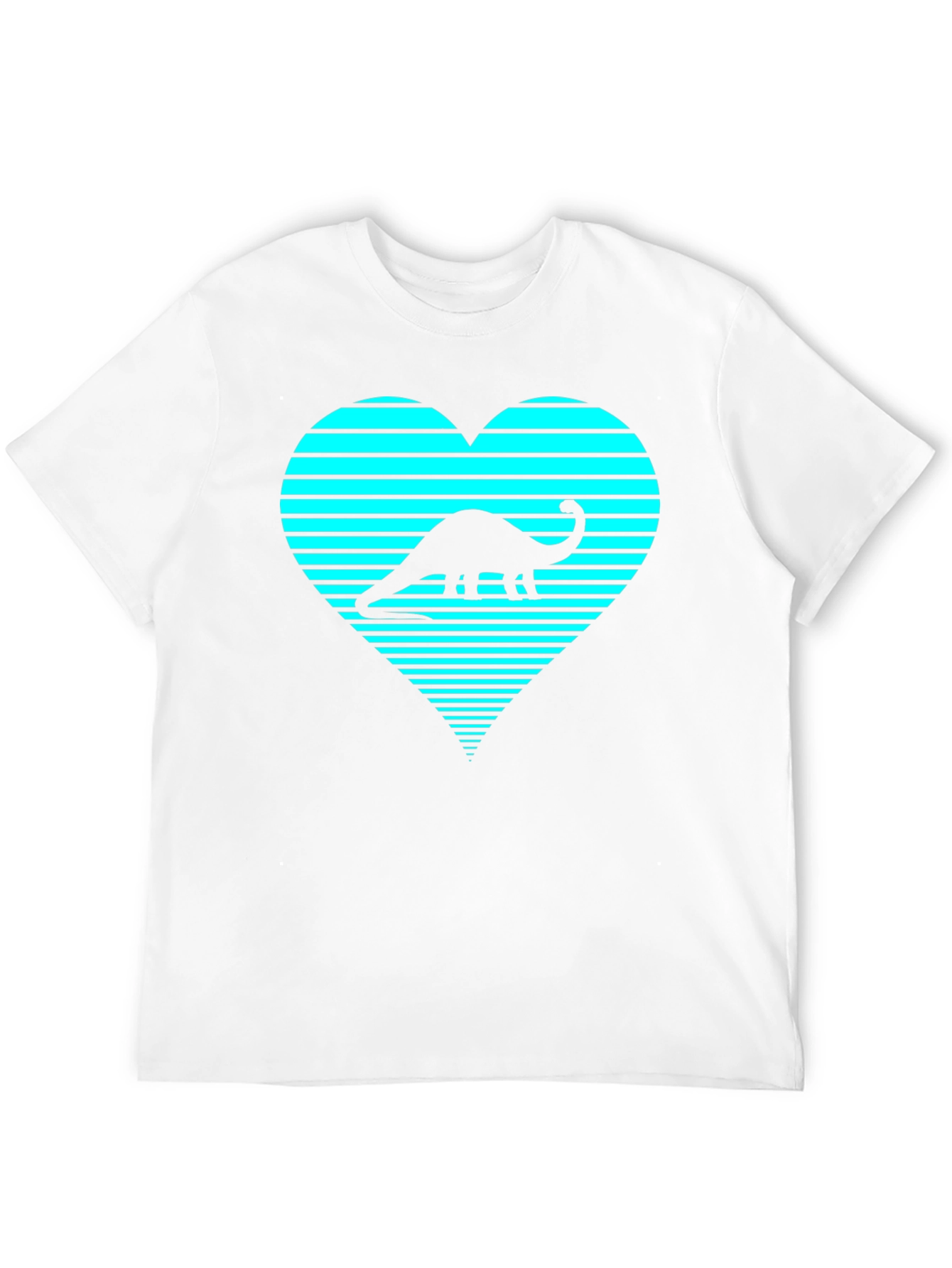Dino Heart Graphic Tee - Cool Brontosaurus T-Shirt