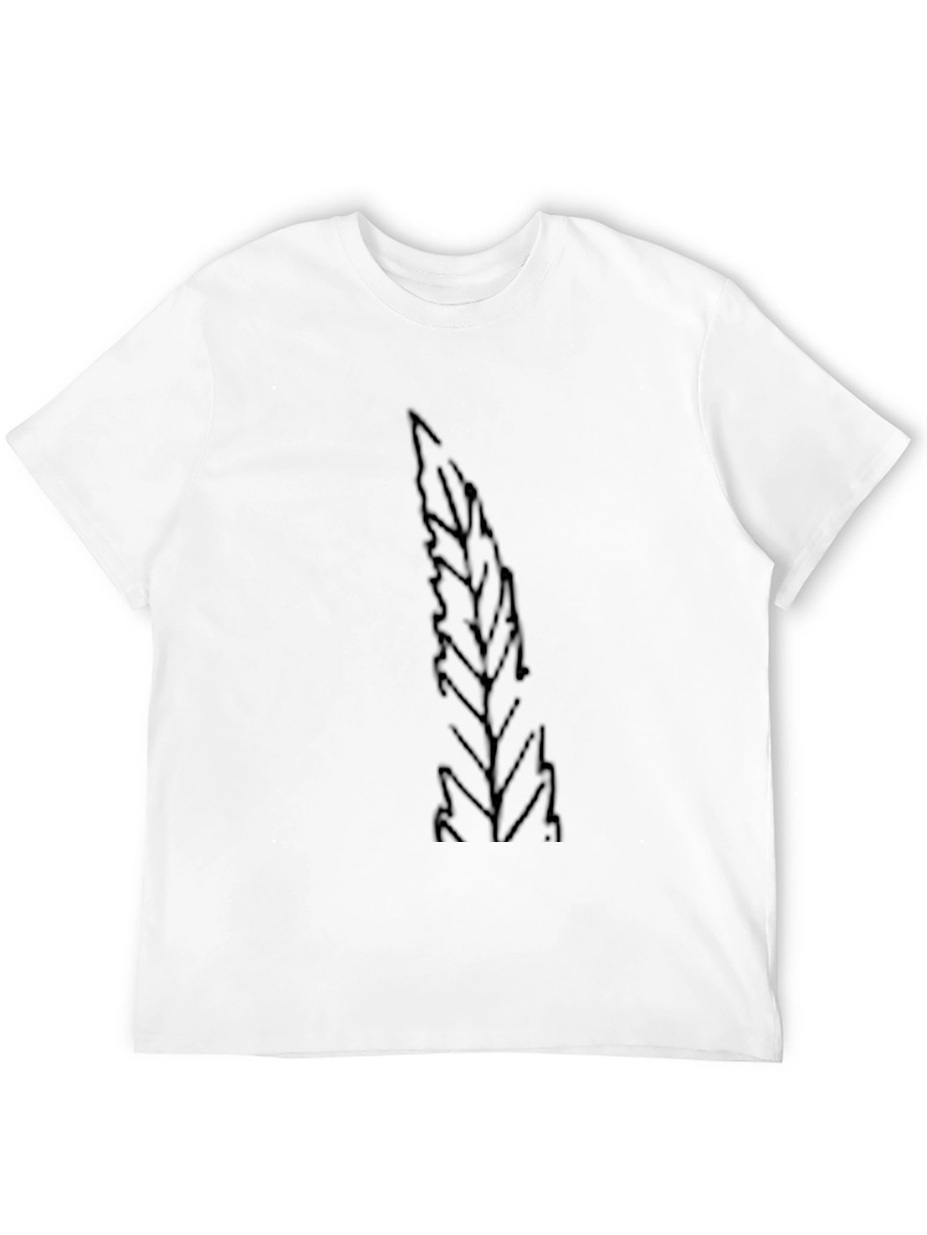 Mens Black T-Shirt with Leaf Print