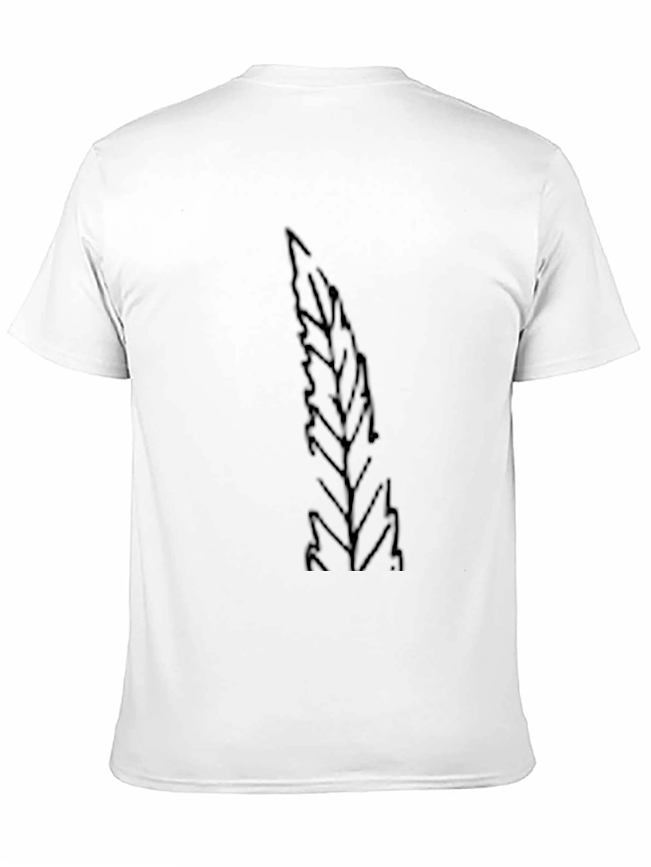 Mens Black T-Shirt with Leaf Print