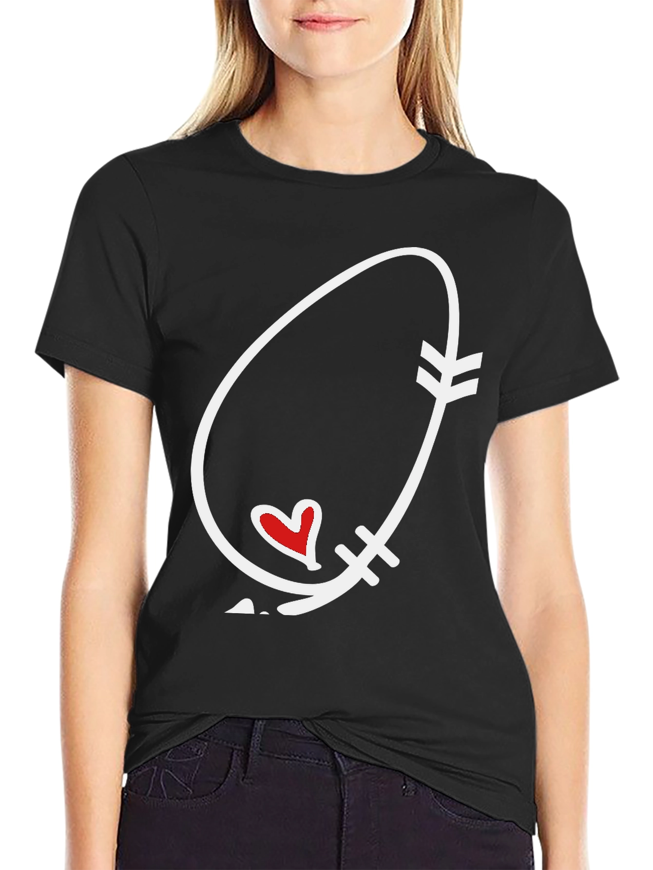 Arrow Heart Graphic Tee - Black Unisex