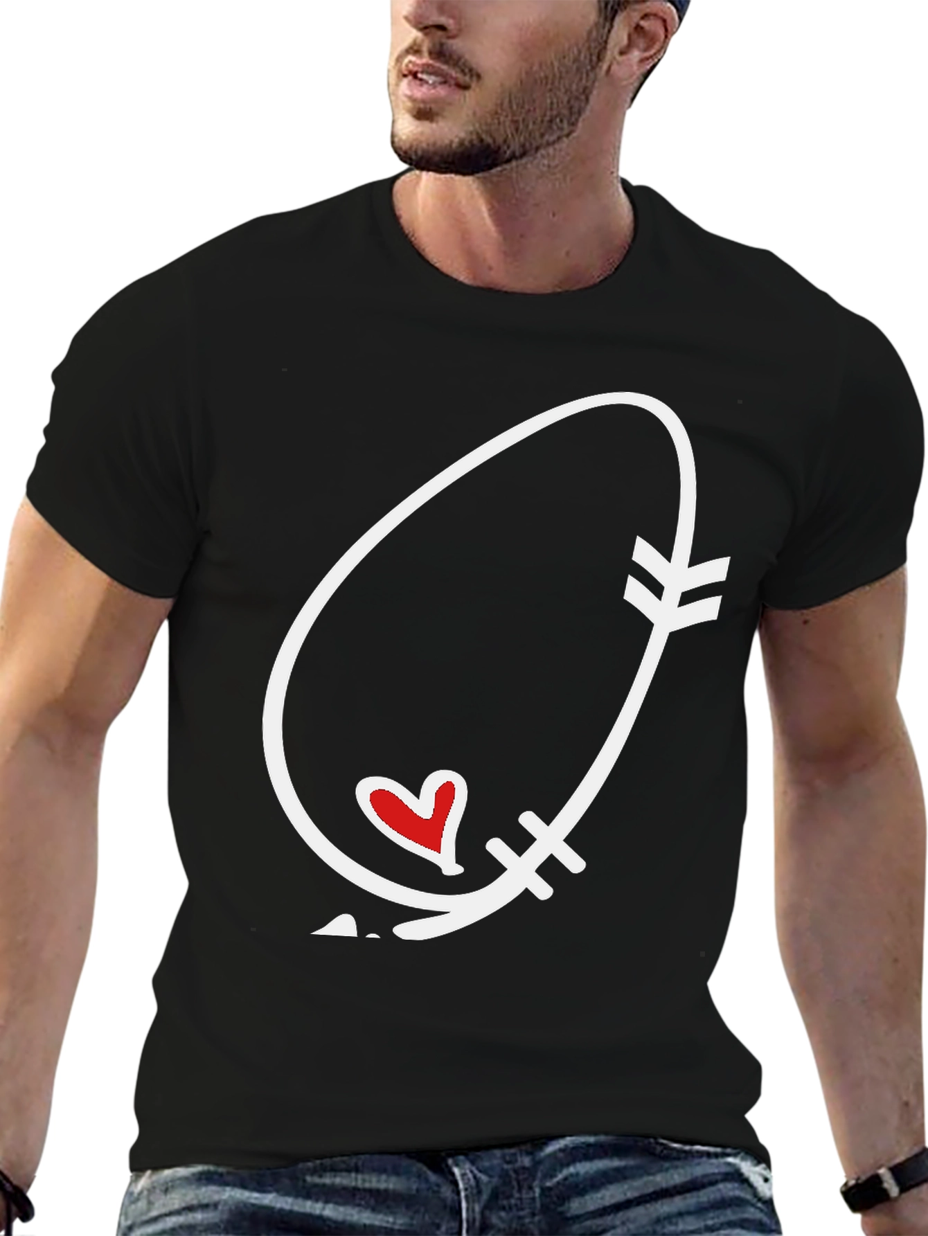 Arrow Heart Graphic Tee - Black Unisex