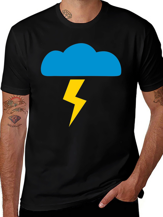 Storm Cloud Graphic Tee - Black Cotton T-Shirt