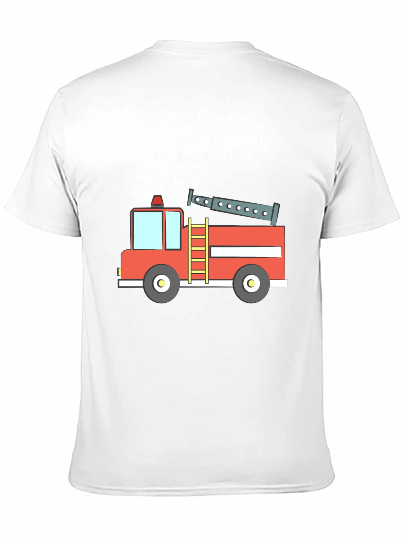 Fire Truck Graphic Tee - Black Cotton T-Shirt