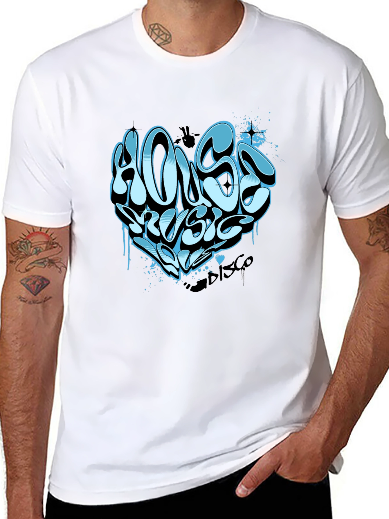 House Music Heart T-Shirt - Cool DJ Rave Tee
