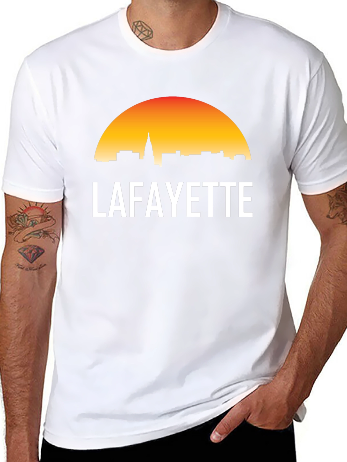 Lafayette Cityscape Sunset Graphic Tee
