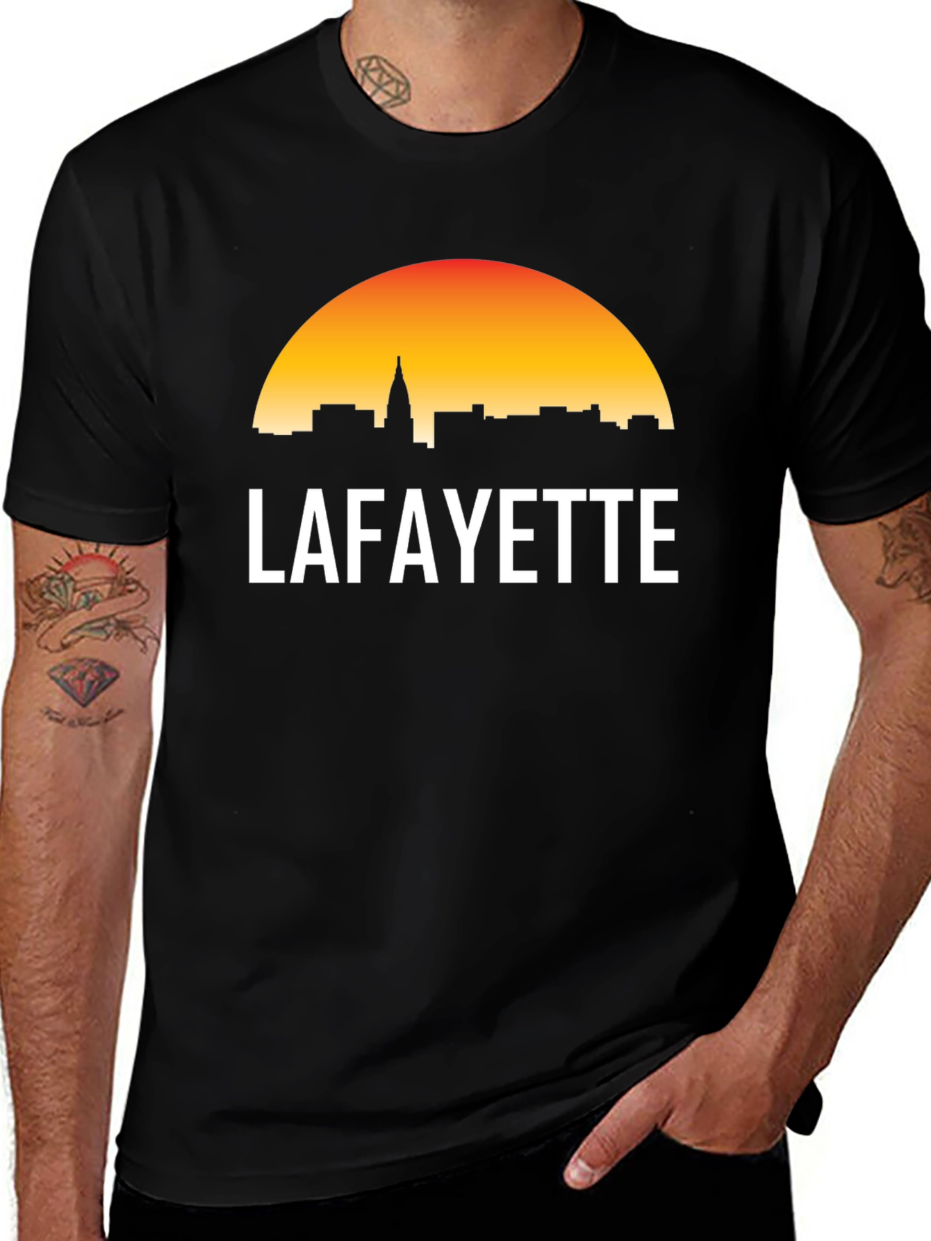 Lafayette Cityscape Sunset Graphic Tee