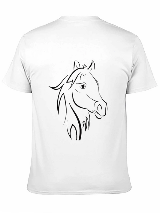 Mens Black Horse Graphic Tee - Stylish Casual Wear