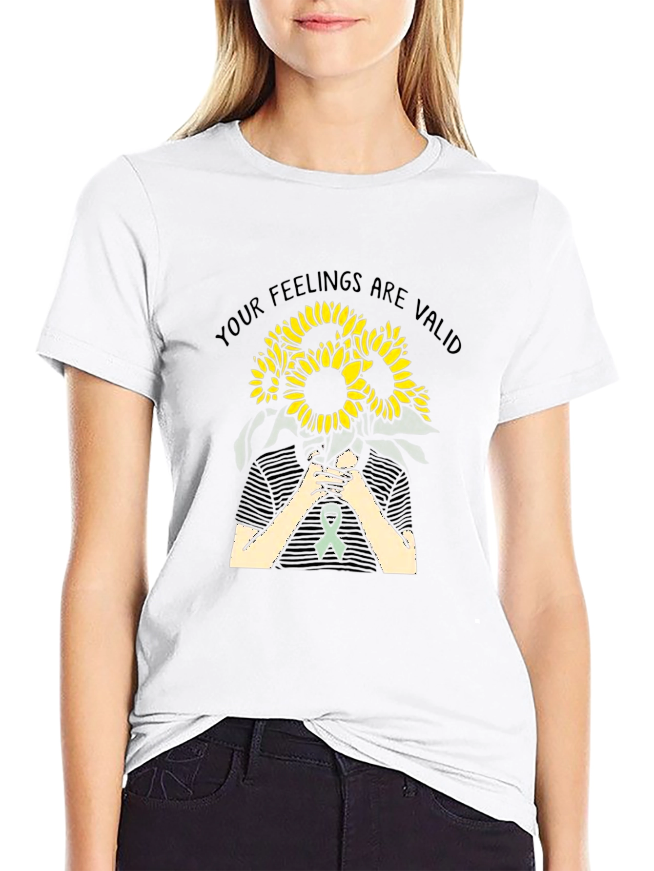Feelings Are Valid Sunflower Graphic Tee
