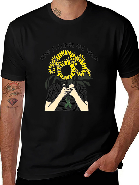 Feelings Are Valid Sunflower Graphic Tee