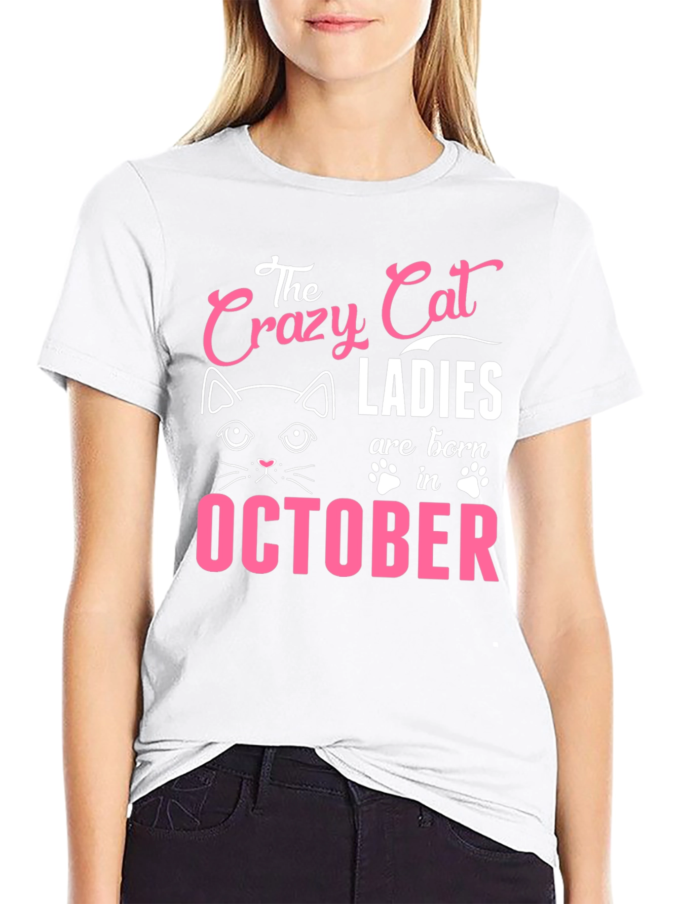Crazy Cat Ladies Born in October T-Shirt