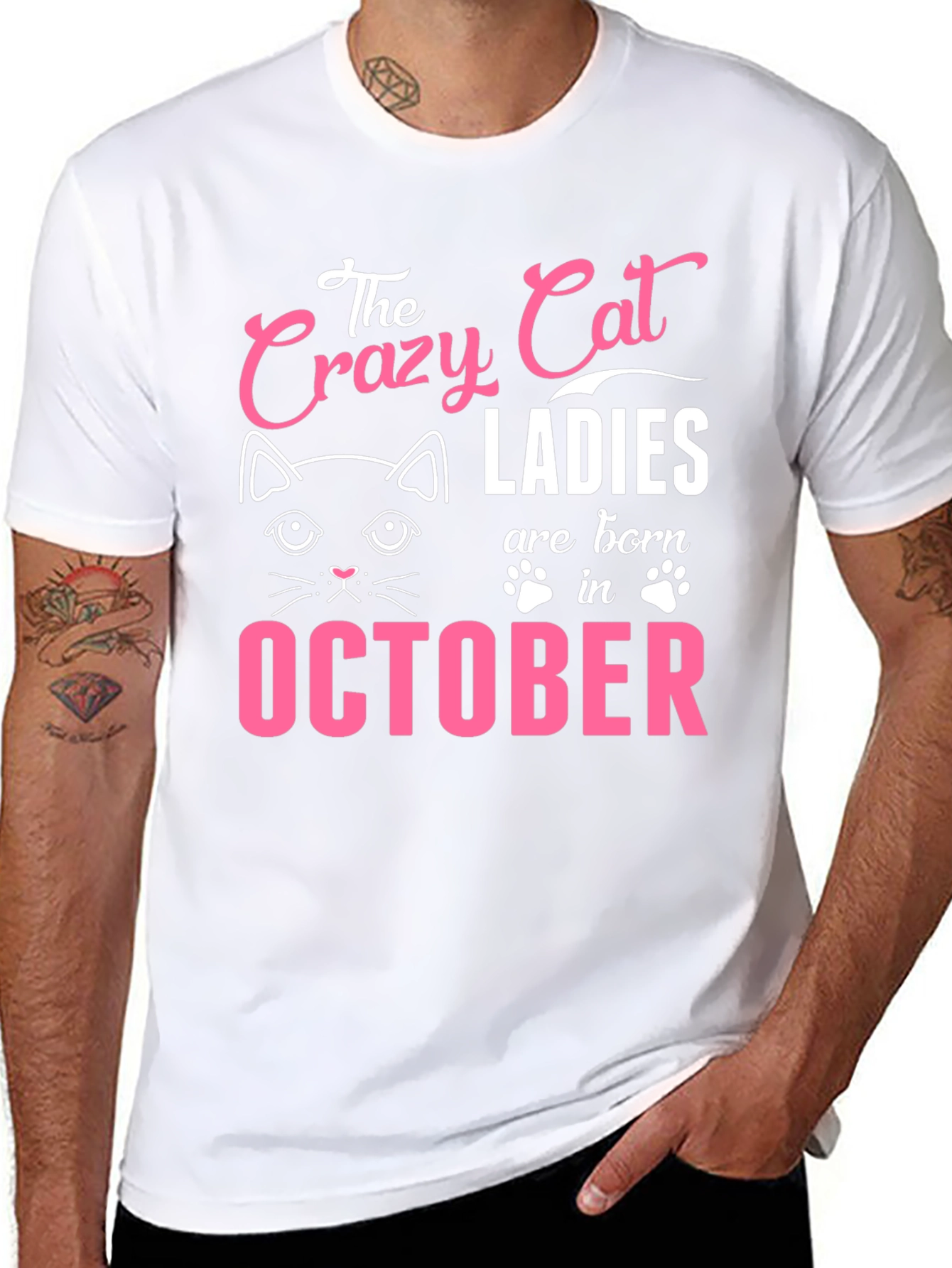 Crazy Cat Ladies Born in October T-Shirt