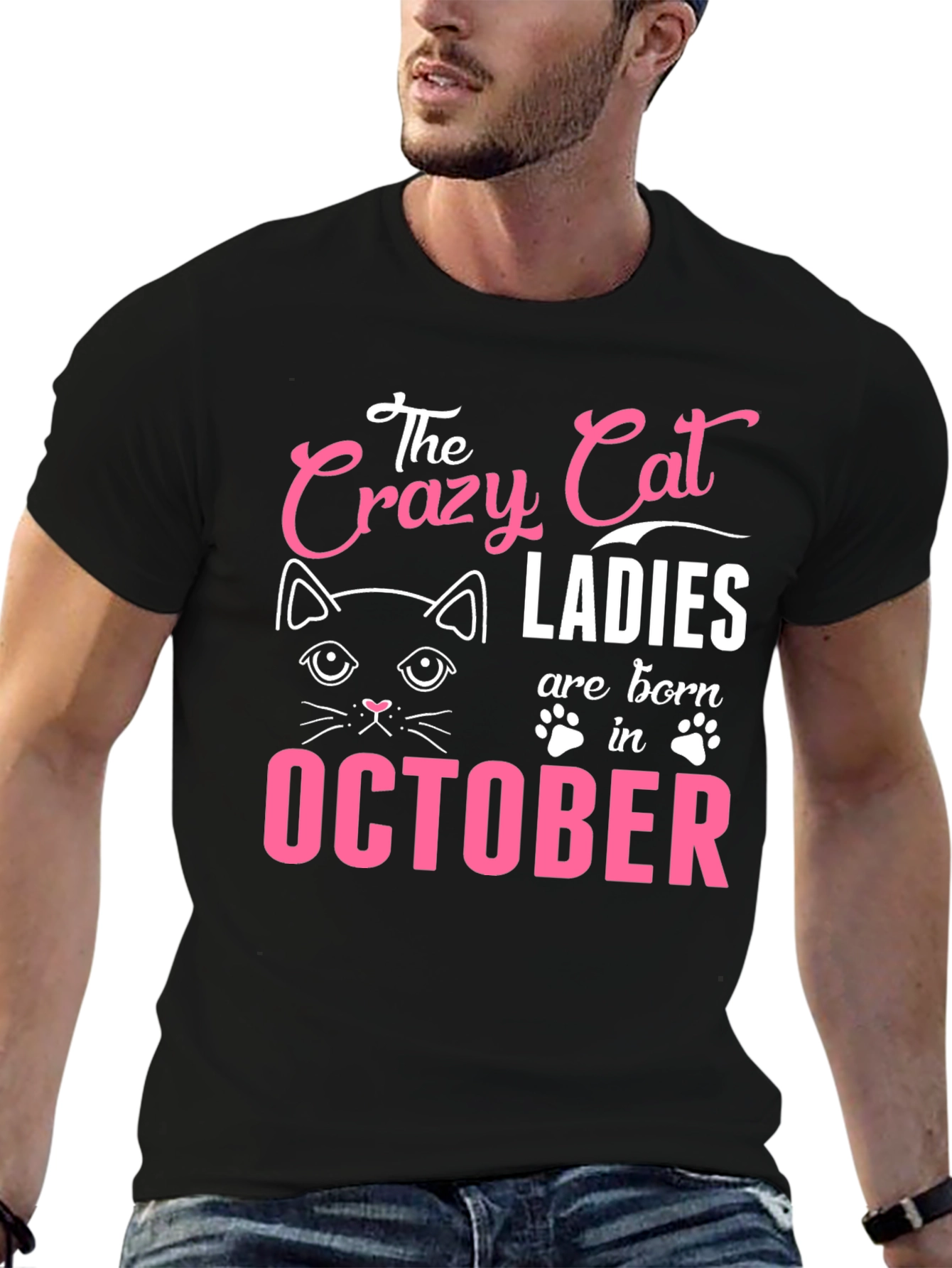 Crazy Cat Ladies Born in October T-Shirt