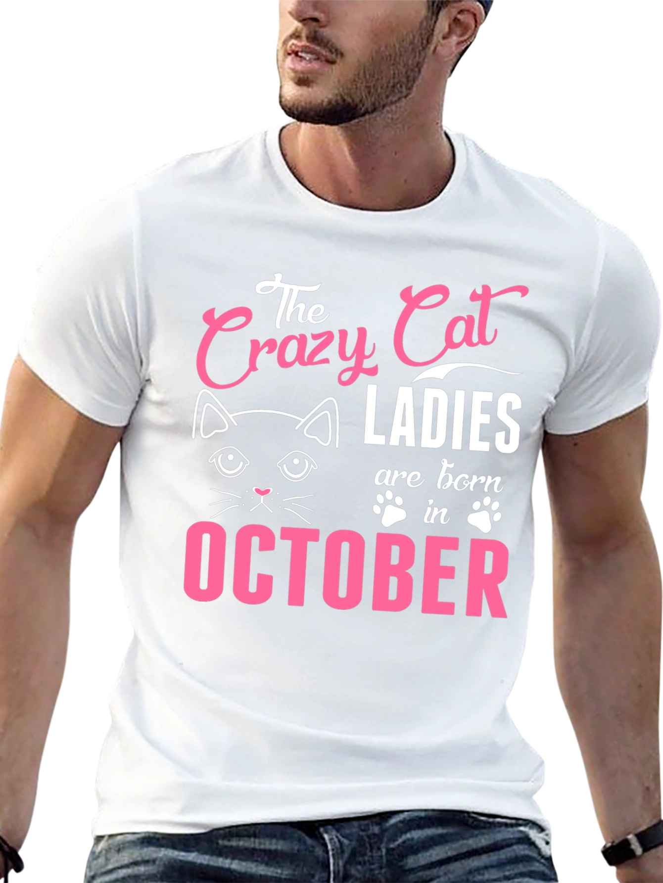 Crazy Cat Ladies Born in October T-Shirt