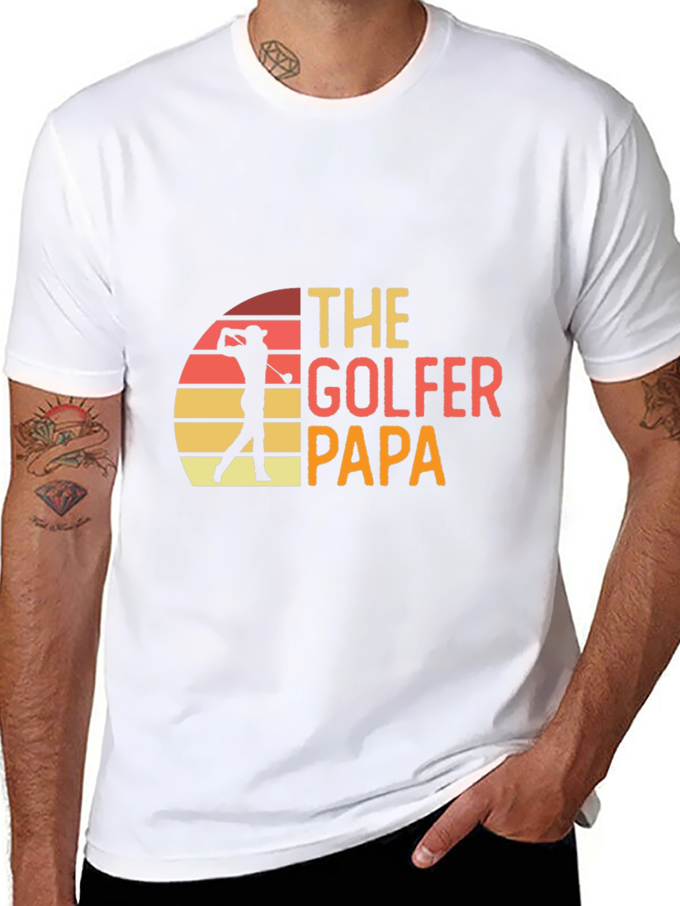 The Golfer Papa Retro Graphic T-Shirt