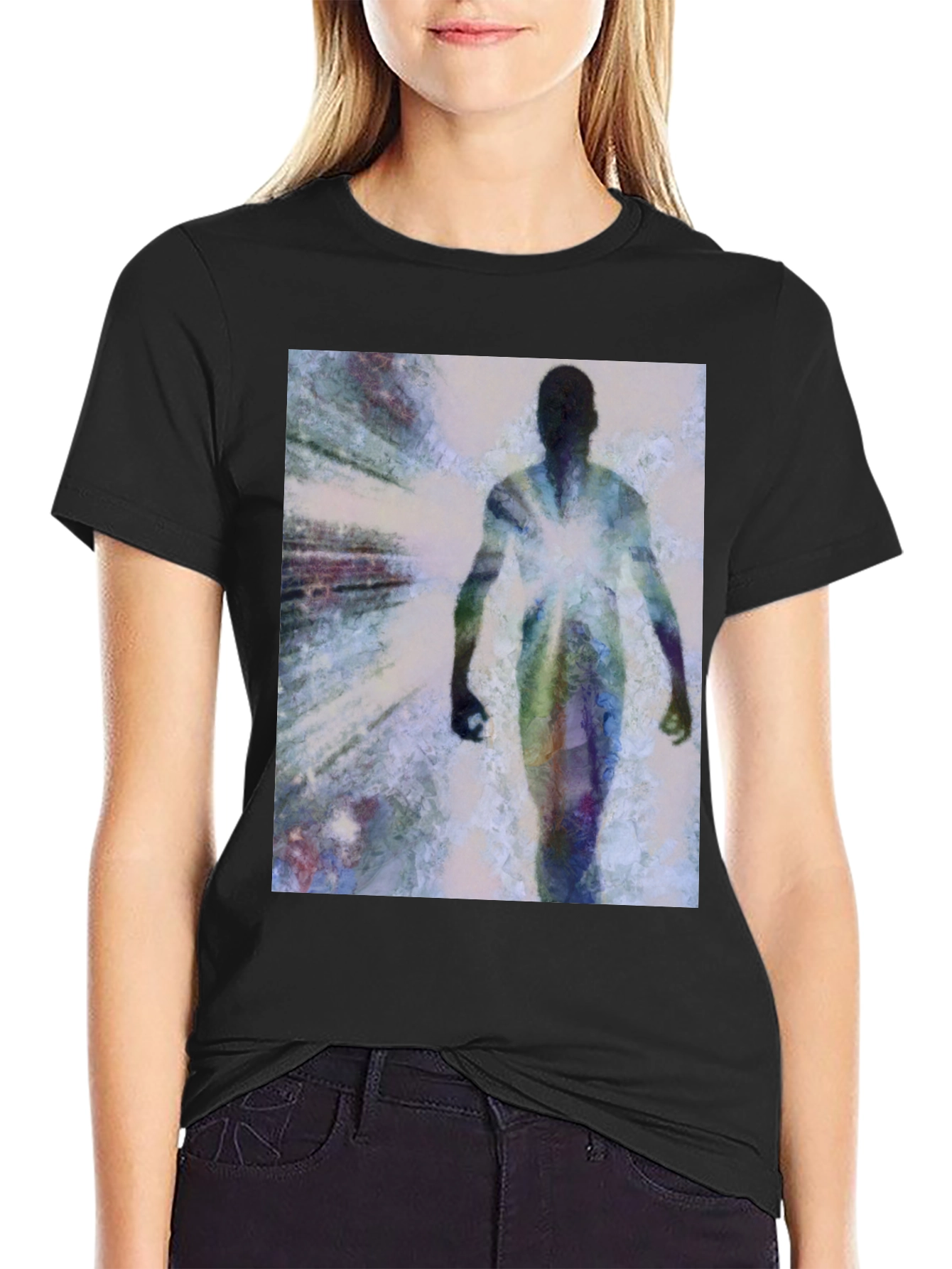 Abstract Figure Graphic Tee - Modern Art Shirt