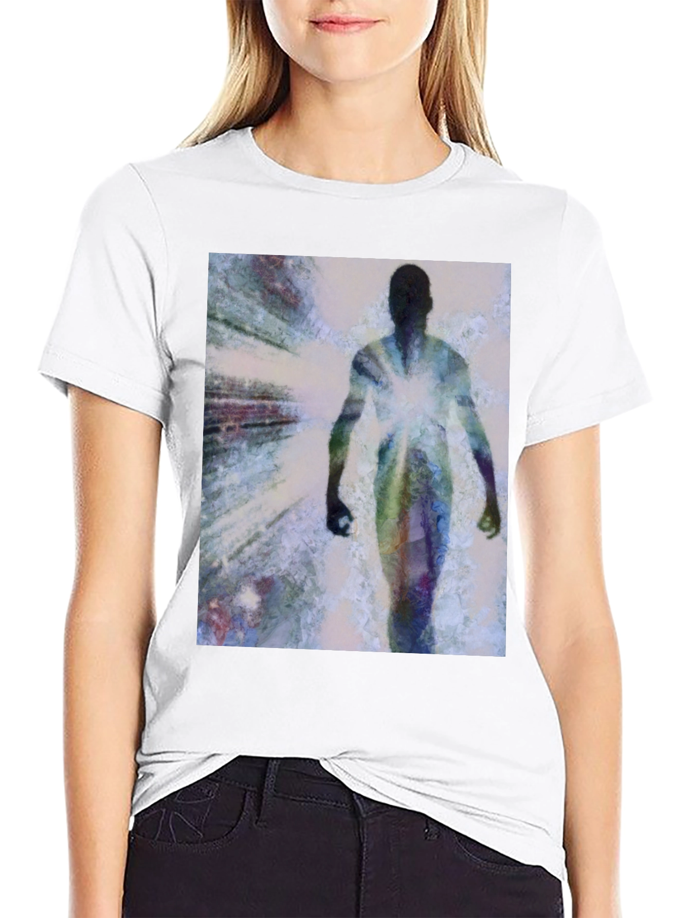 Abstract Figure Graphic Tee - Modern Art Shirt
