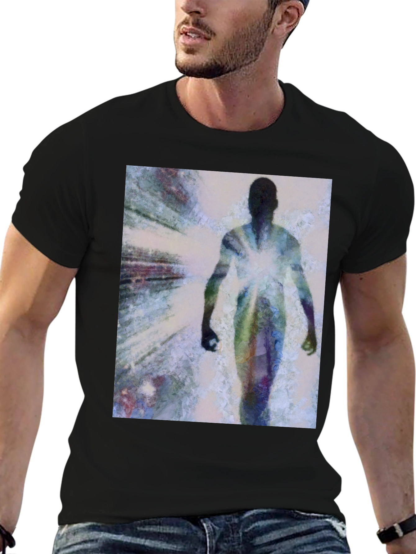 Abstract Figure Graphic Tee - Modern Art Shirt