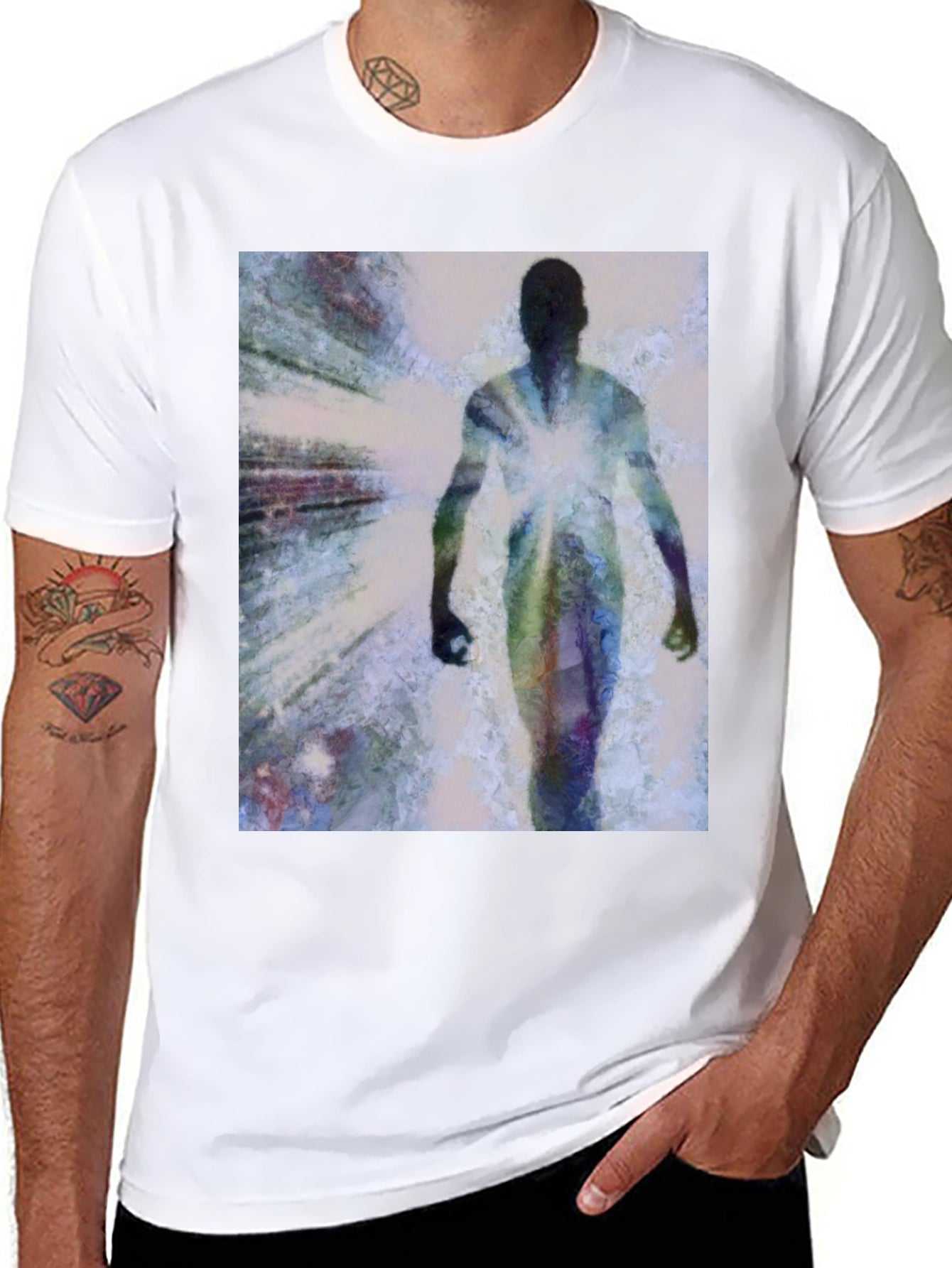 Abstract Figure Graphic Tee - Modern Art Shirt
