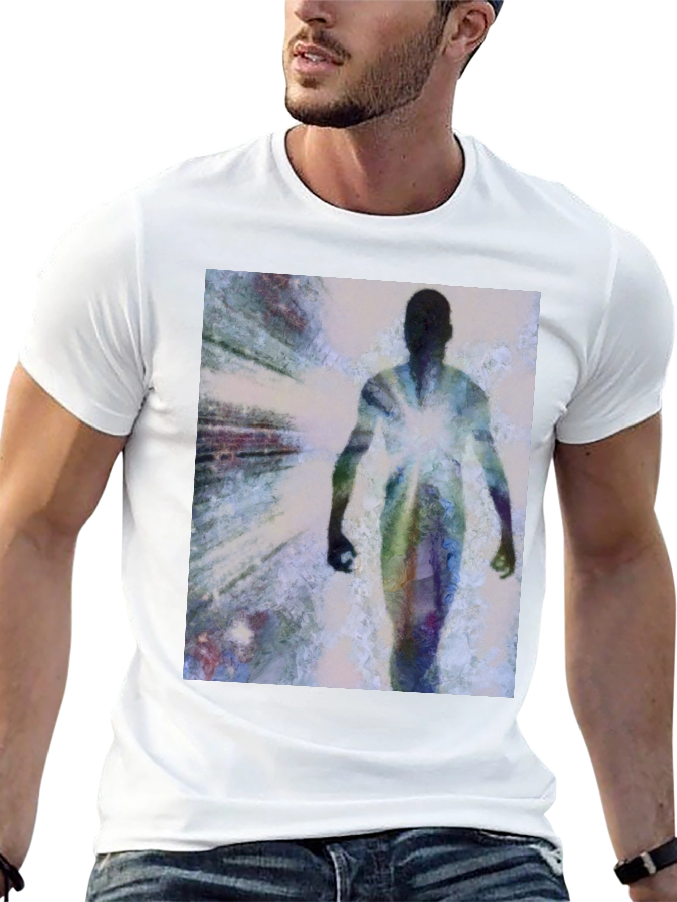 Abstract Figure Graphic Tee - Modern Art Shirt