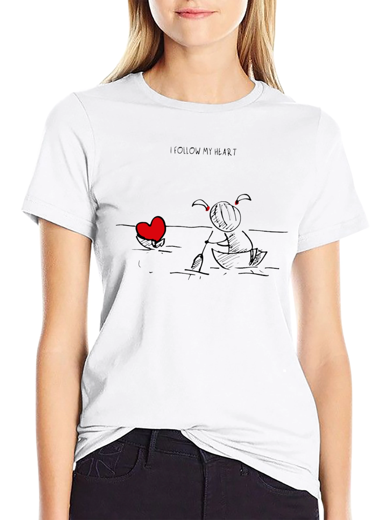 I Follow My Heart Black Graphic Tee