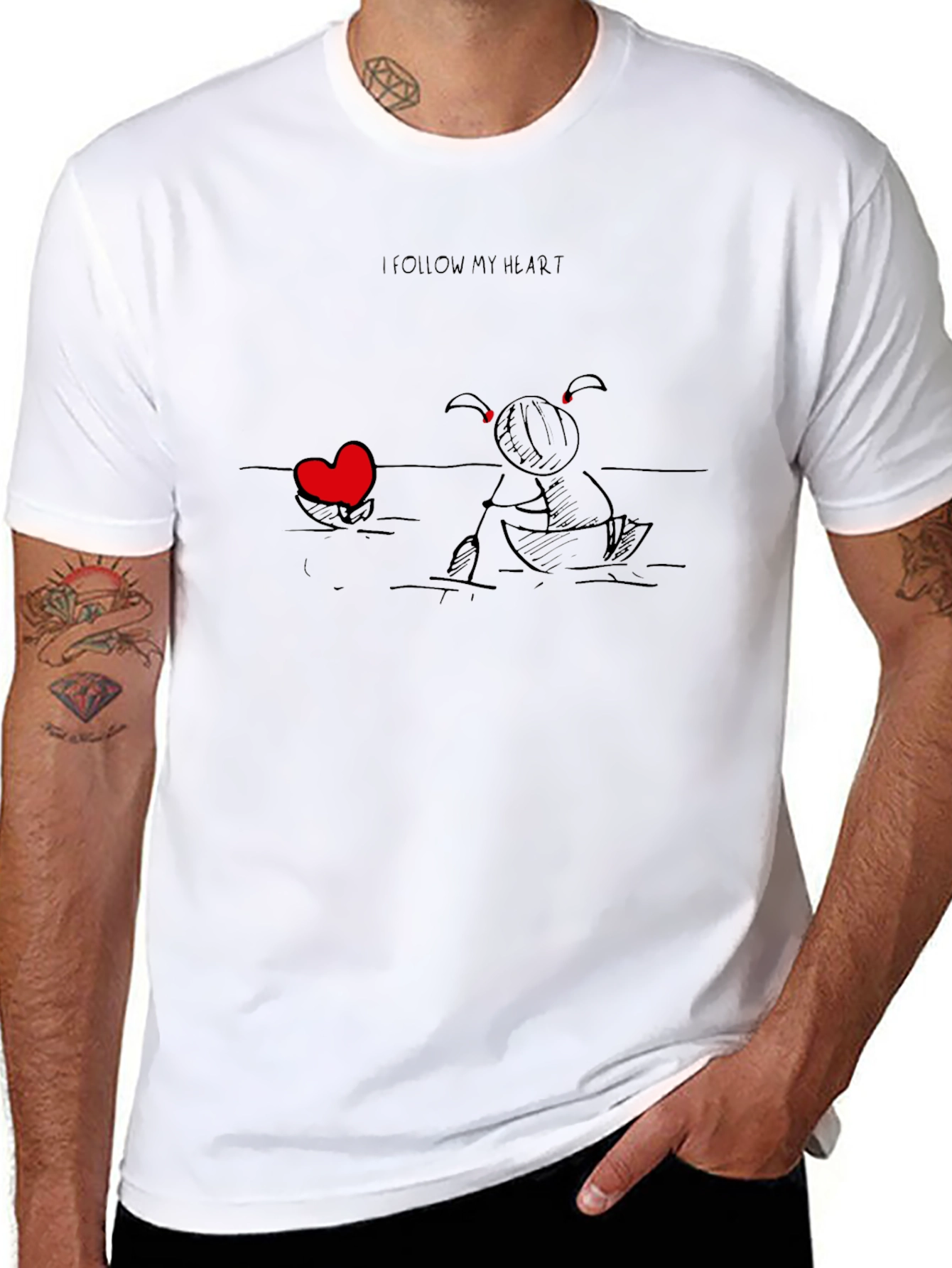 I Follow My Heart Black Graphic Tee