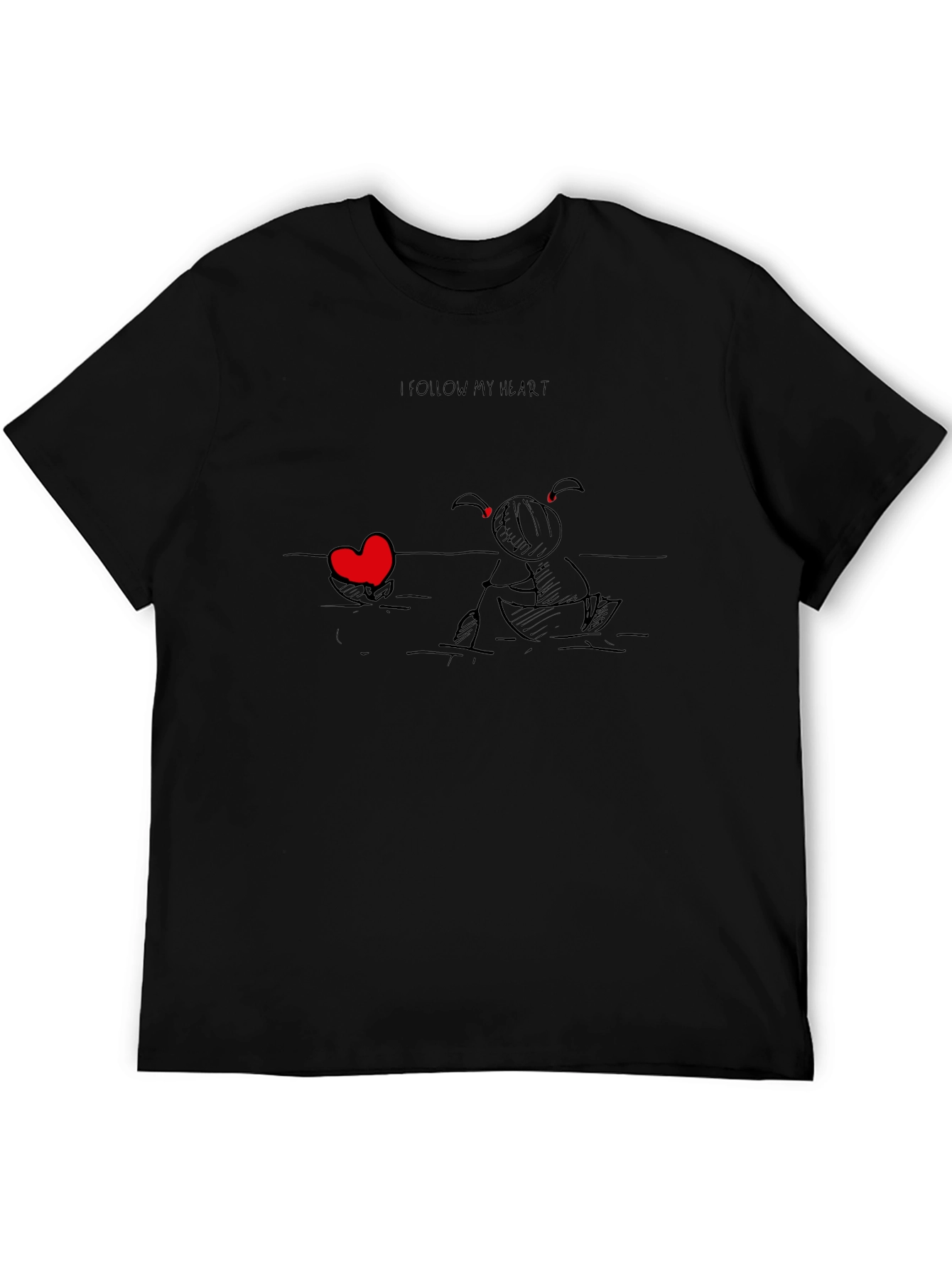 I Follow My Heart Black Graphic Tee