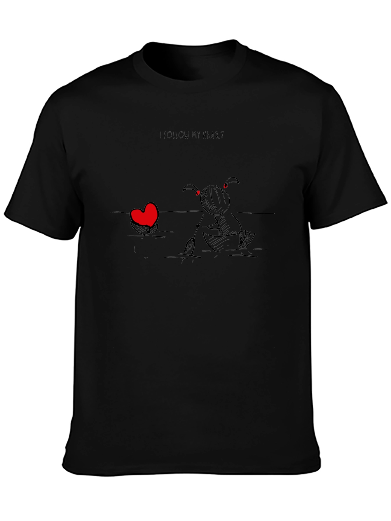 I Follow My Heart Black Graphic Tee