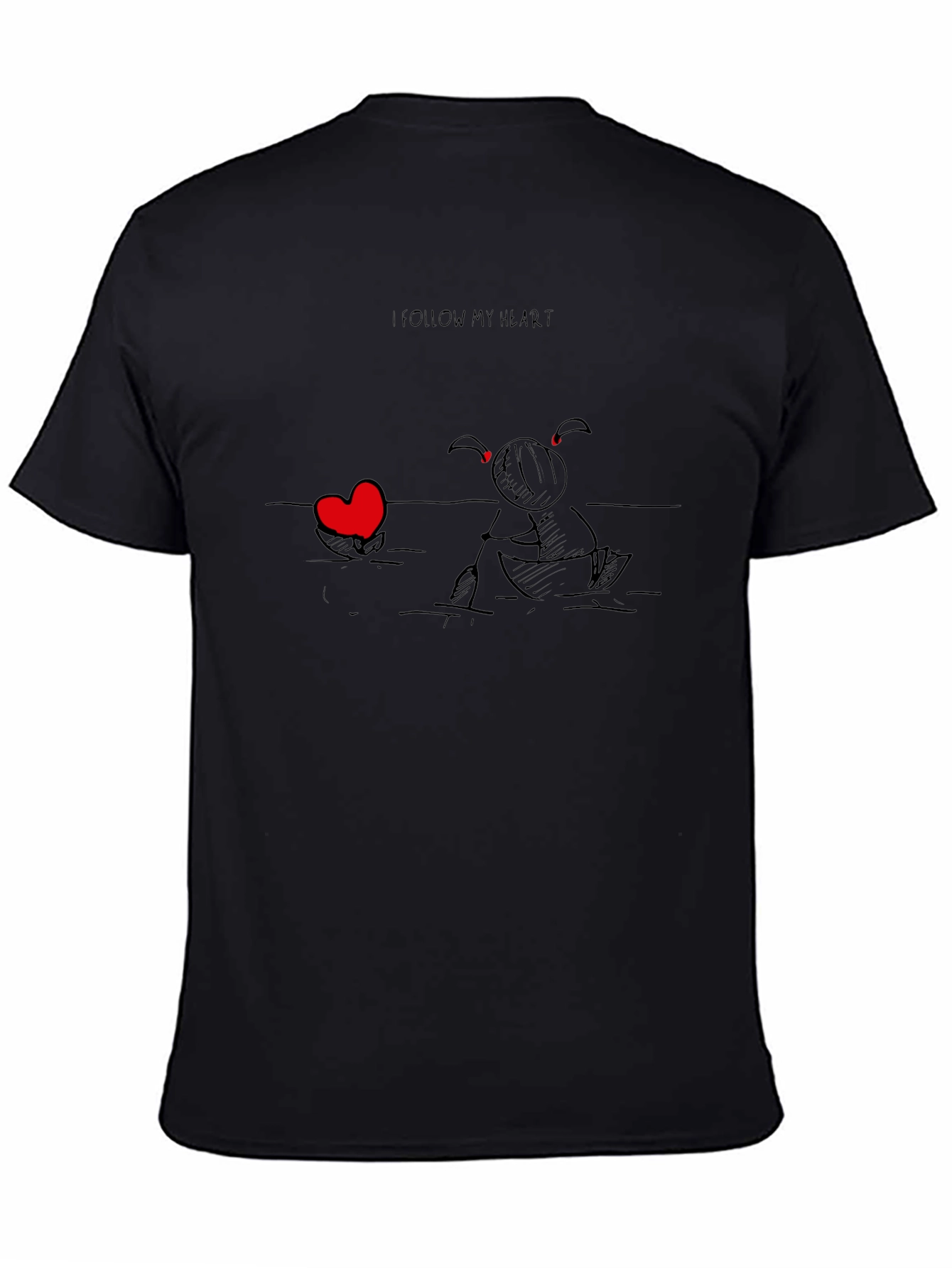 I Follow My Heart Black Graphic Tee