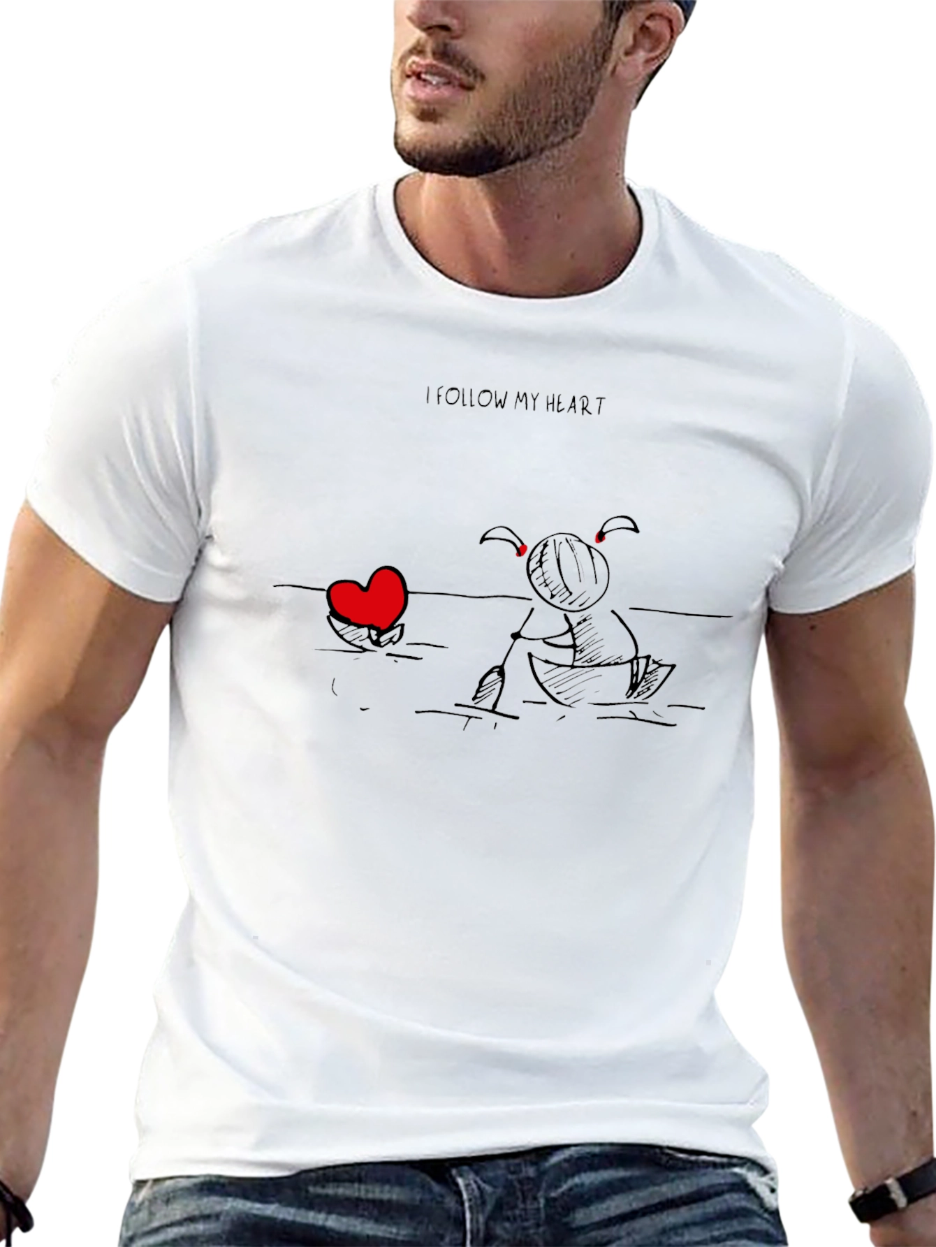 I Follow My Heart Black Graphic Tee