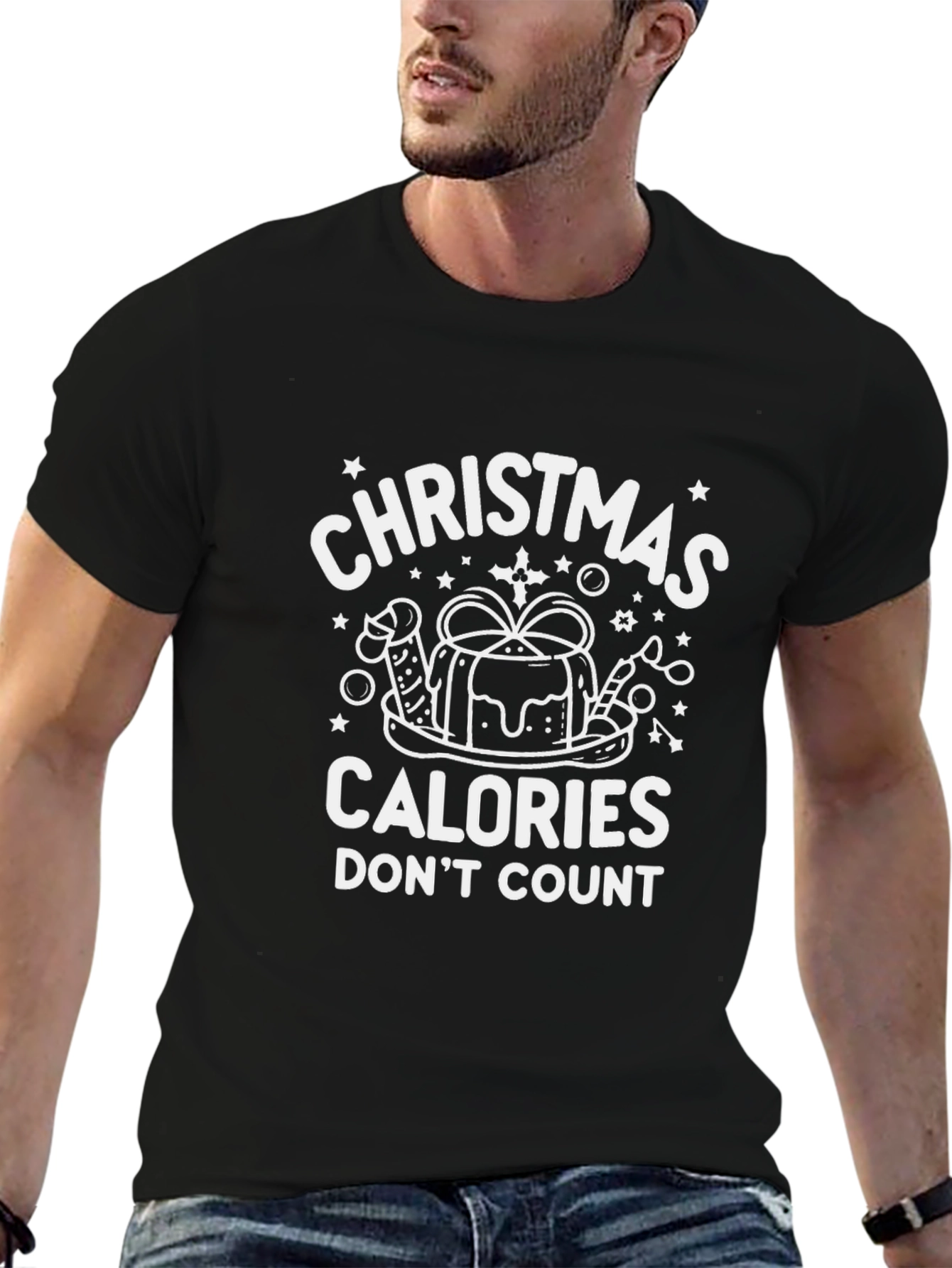 Christmas Calories Dont Count Black T-Shirt