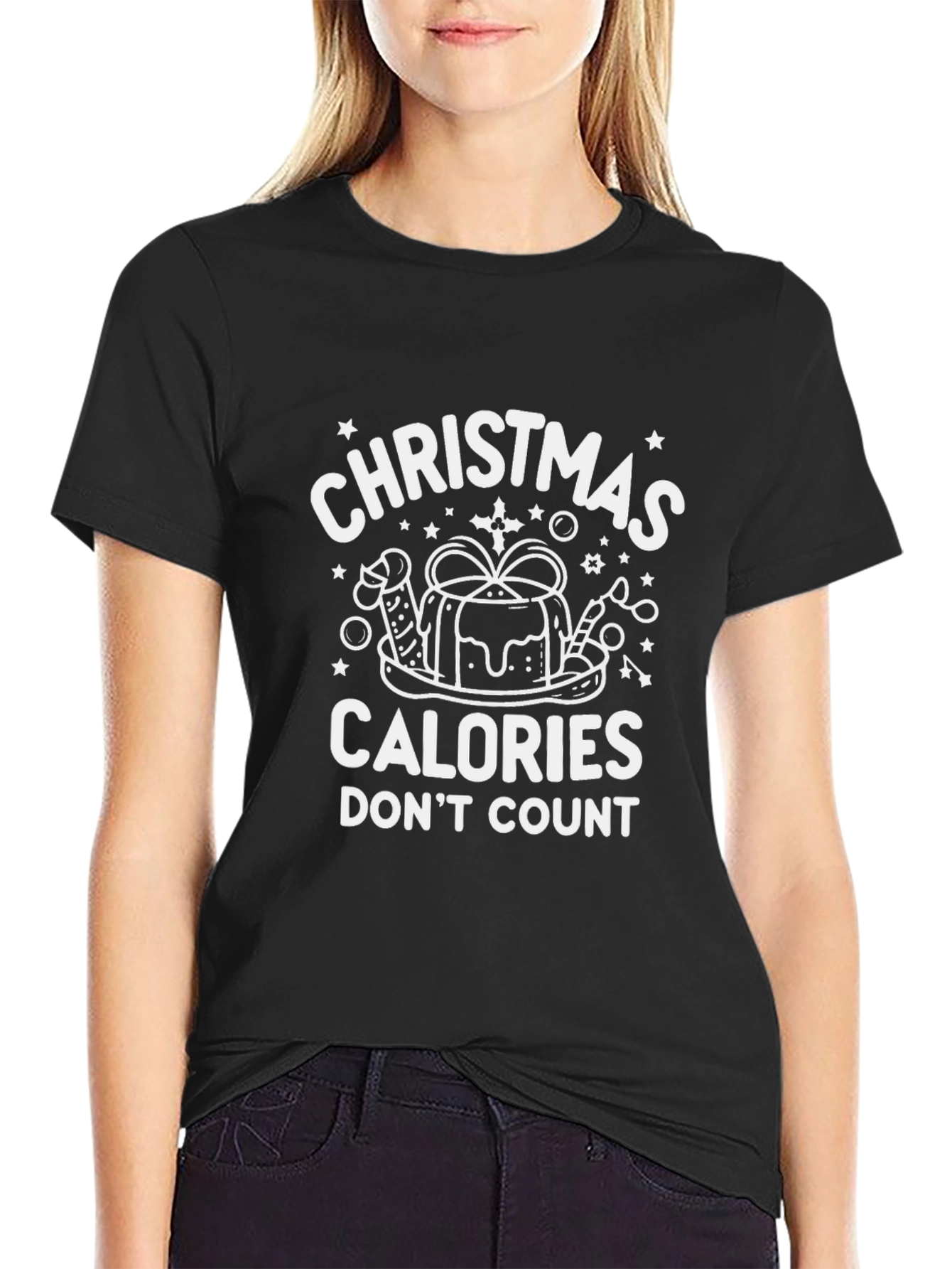 Christmas Calories Dont Count Black T-Shirt