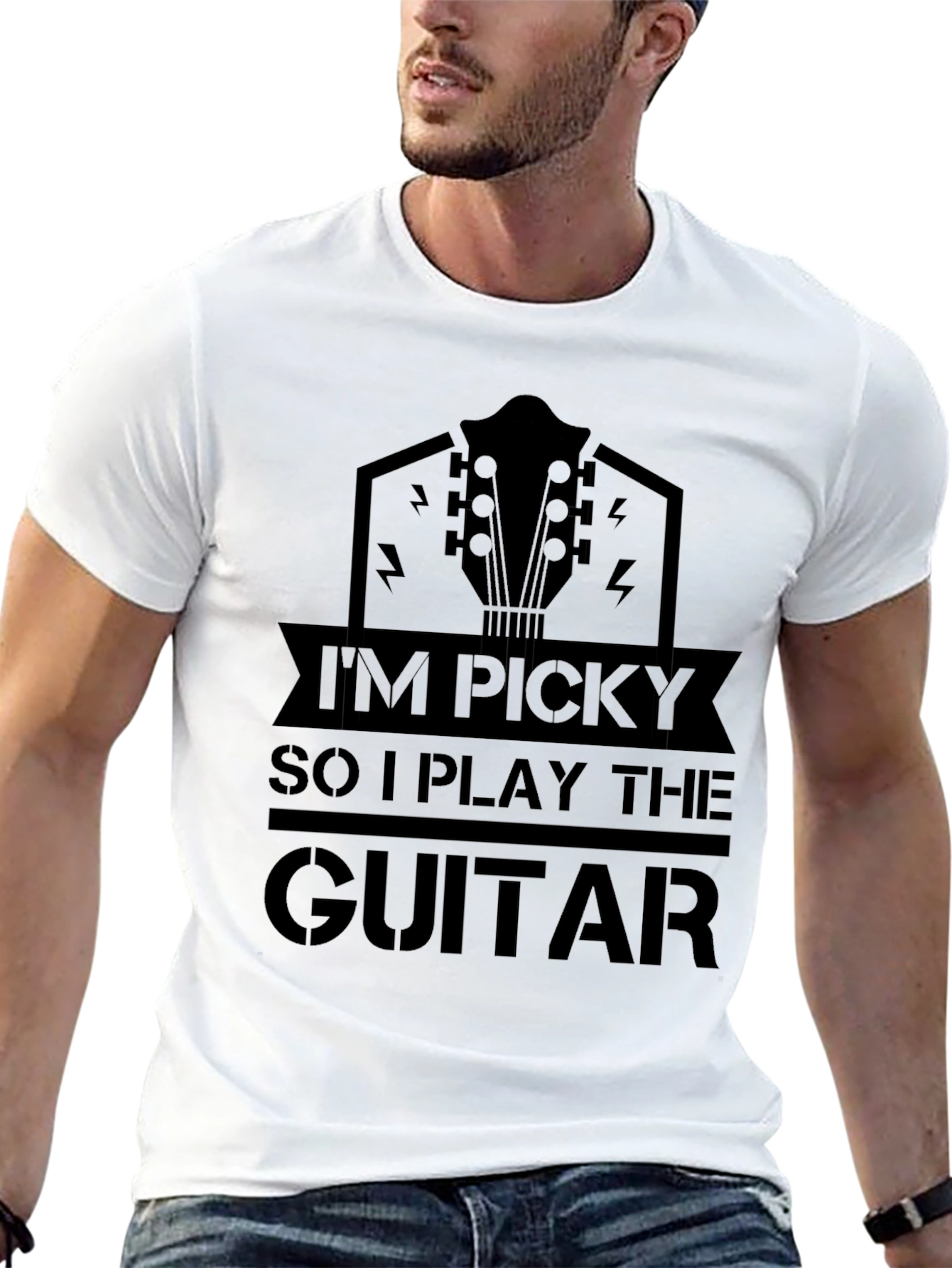 Im Picky So I Play The Guitar Black T-Shirt