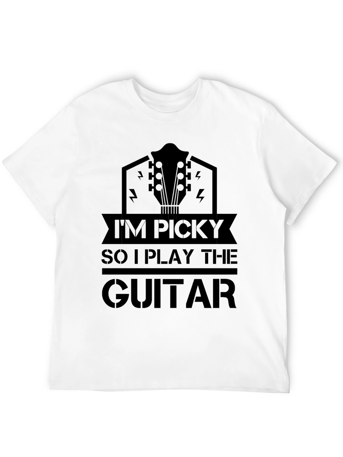 Im Picky So I Play The Guitar Black T-Shirt