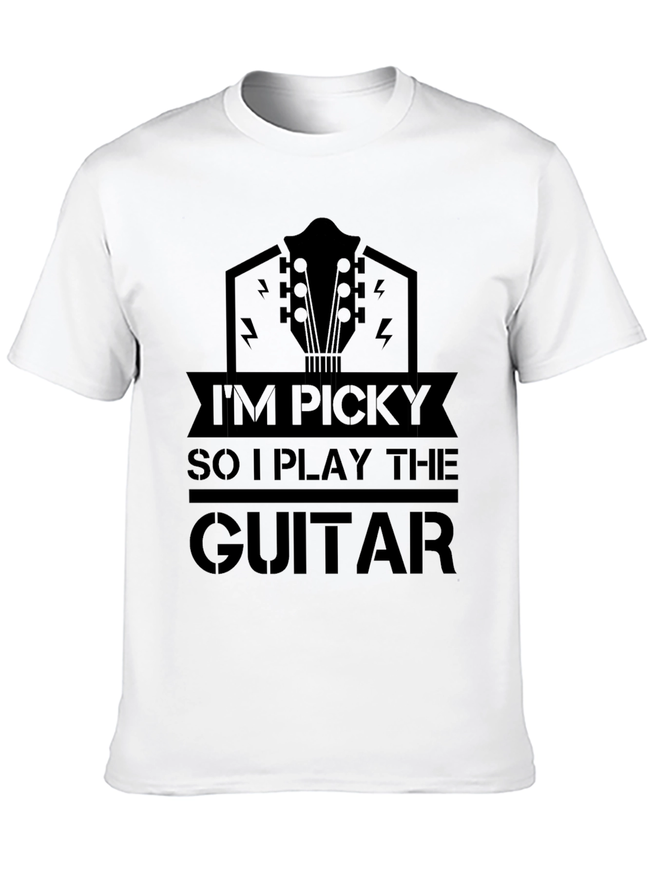 Im Picky So I Play The Guitar Black T-Shirt