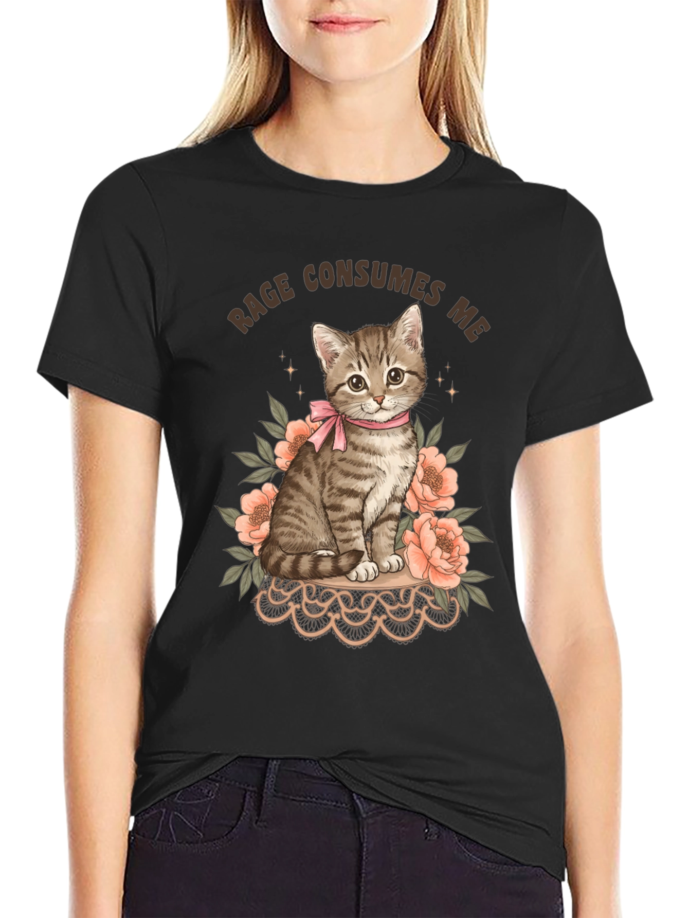 Rage Consumes Me Kitten Graphic Tee