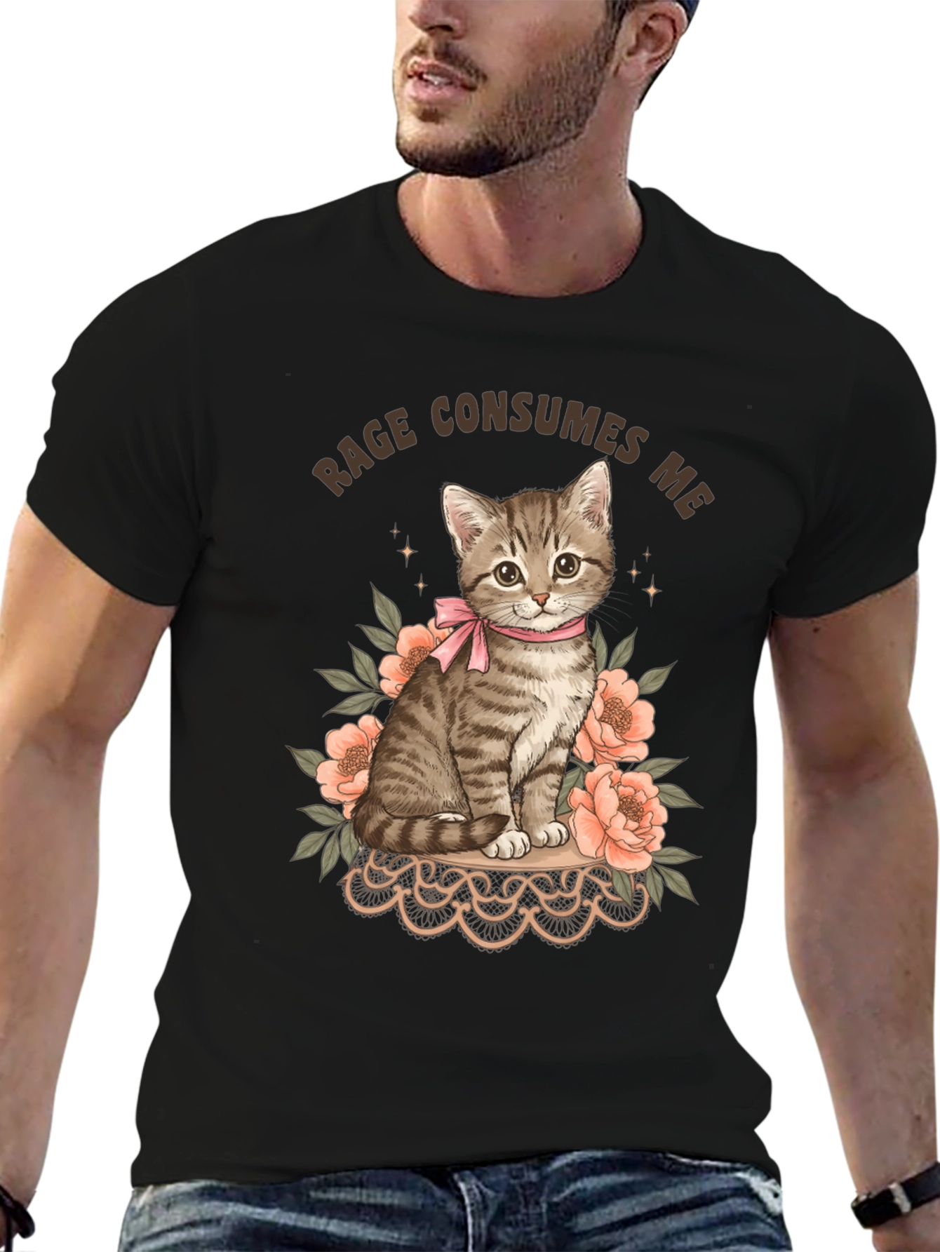 Rage Consumes Me Kitten Graphic Tee