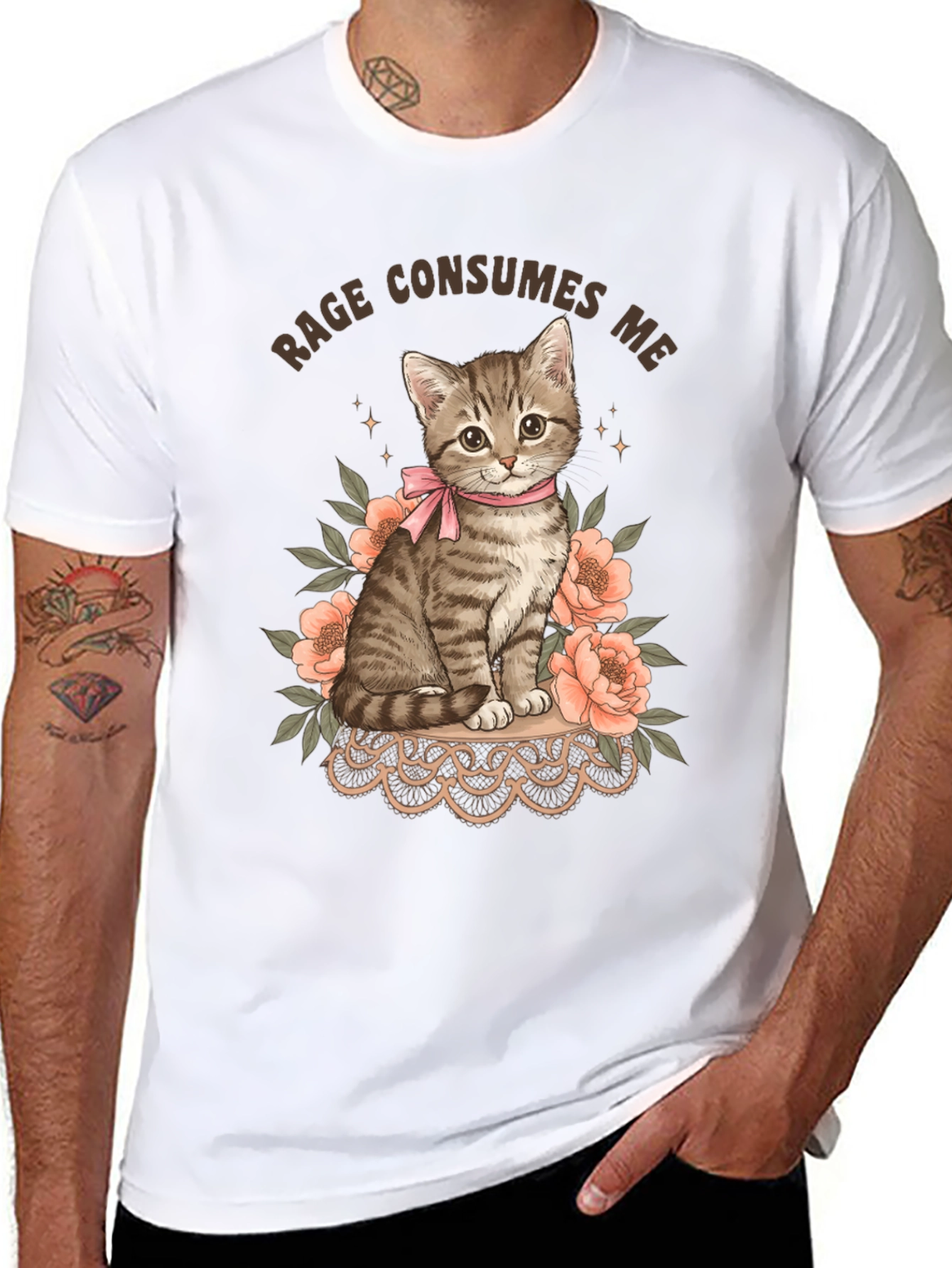 Rage Consumes Me Kitten Graphic Tee