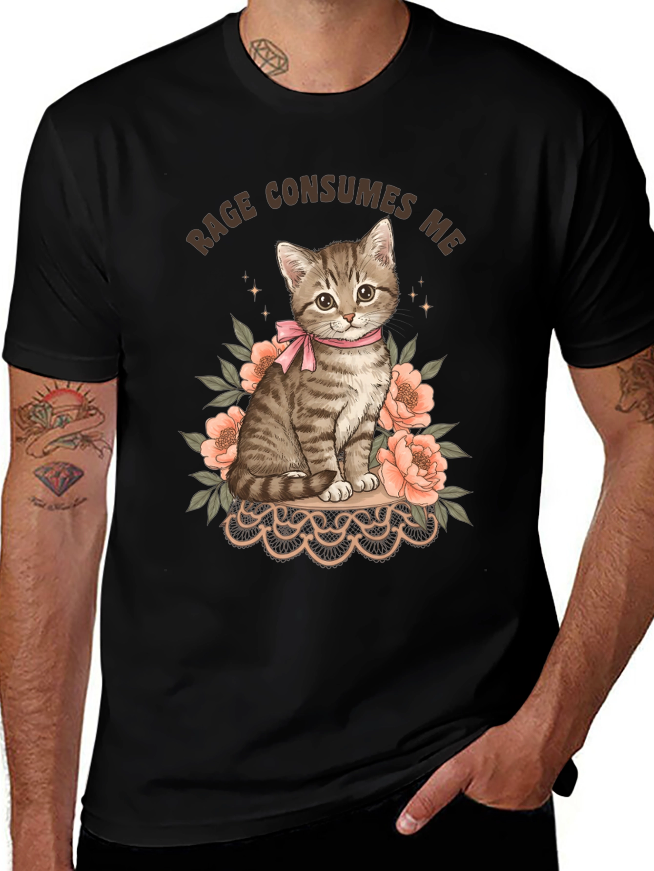 Rage Consumes Me Kitten Graphic Tee
