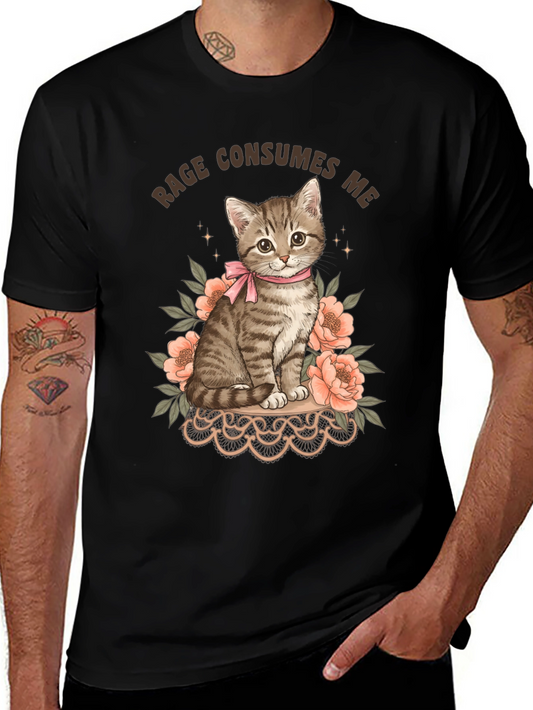 Rage Consumes Me Kitten Graphic Tee