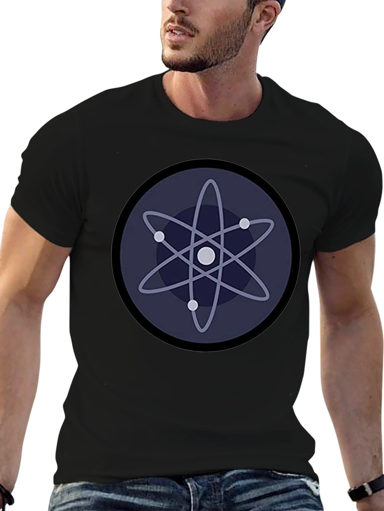 Atomic Symbol Graphic Tee - Modern Science Shirt